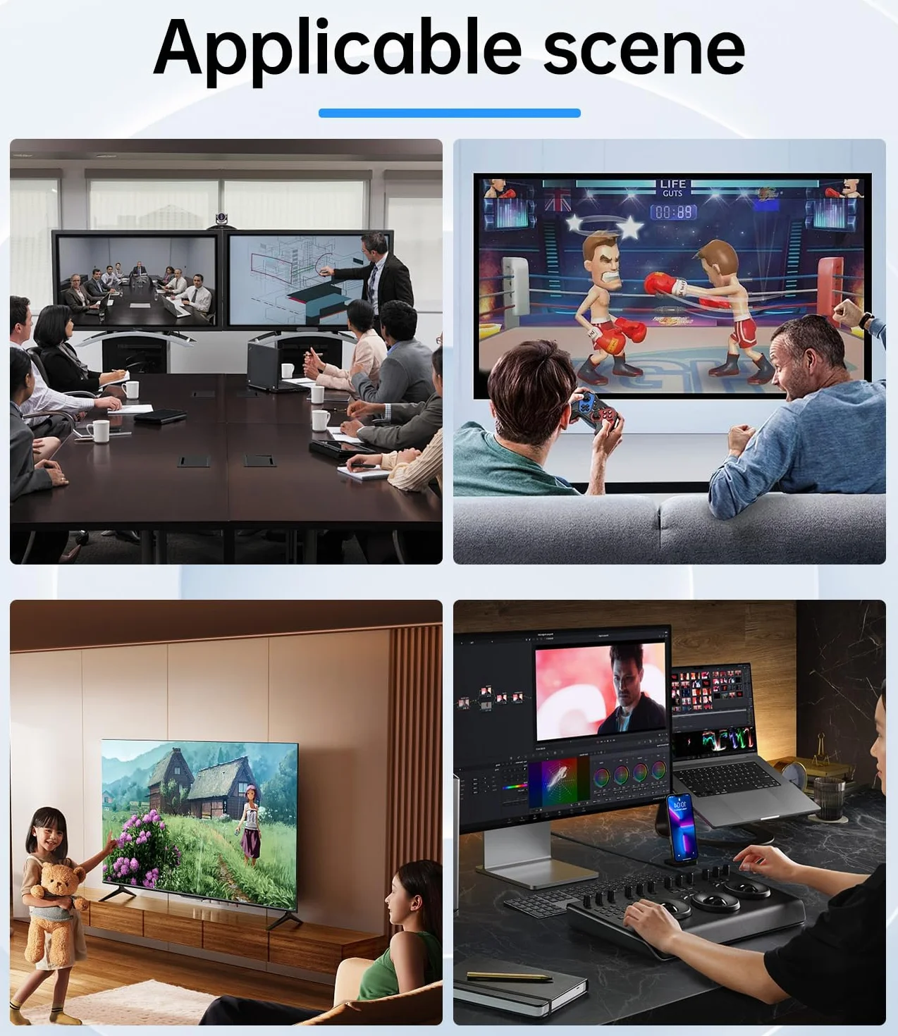 Switch HDMI 2.1 8K@60Hz 4K@144Hz 48 Gbps 3 in 1 Out HDR Dolby Atmos UHD HDCP PS5 Xbox