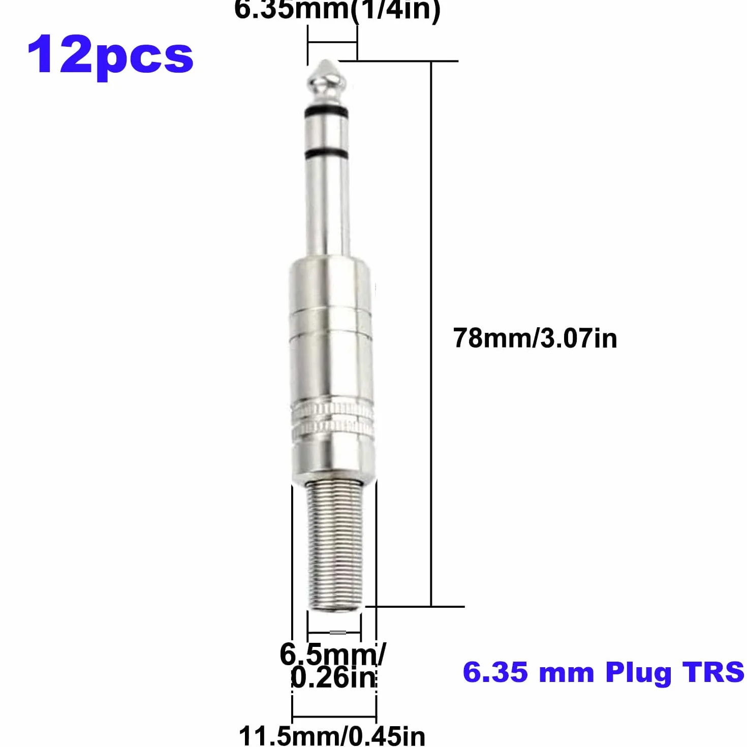 RUNCCI-YUN Connettore Audio saldatura 6,35mm TRS maschio per altoparlante chitarra microfono