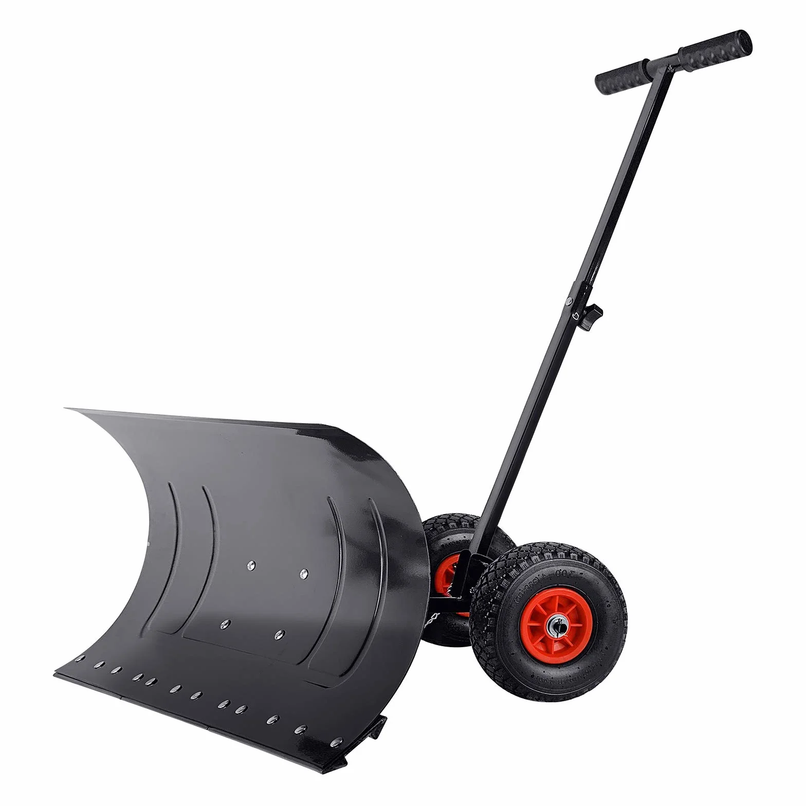 UISBERT - Pala da neve con ruote, regolabile in altezza in 5 posizioni, larghezza 75 cm, altezza 42 cm