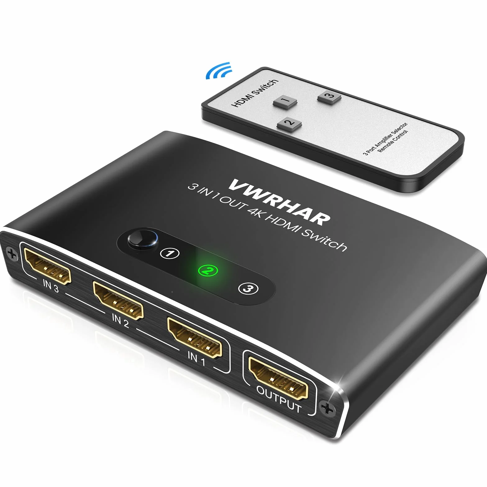 Sdoppiatore HDMI 4K@60Hz HDR 3 In 1 Out Alluminio Switch per TV PC PS5 Xbox