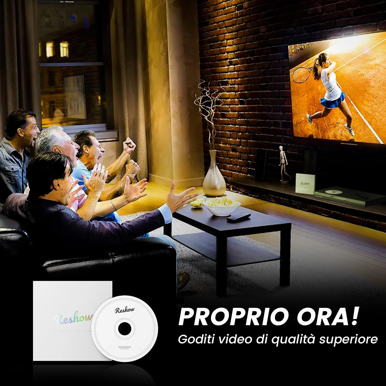 Reshow Kit Pulizia Lenti Laser per Lettore DVD CD - Panno Microfibra, Disco e Soluzione Detergente