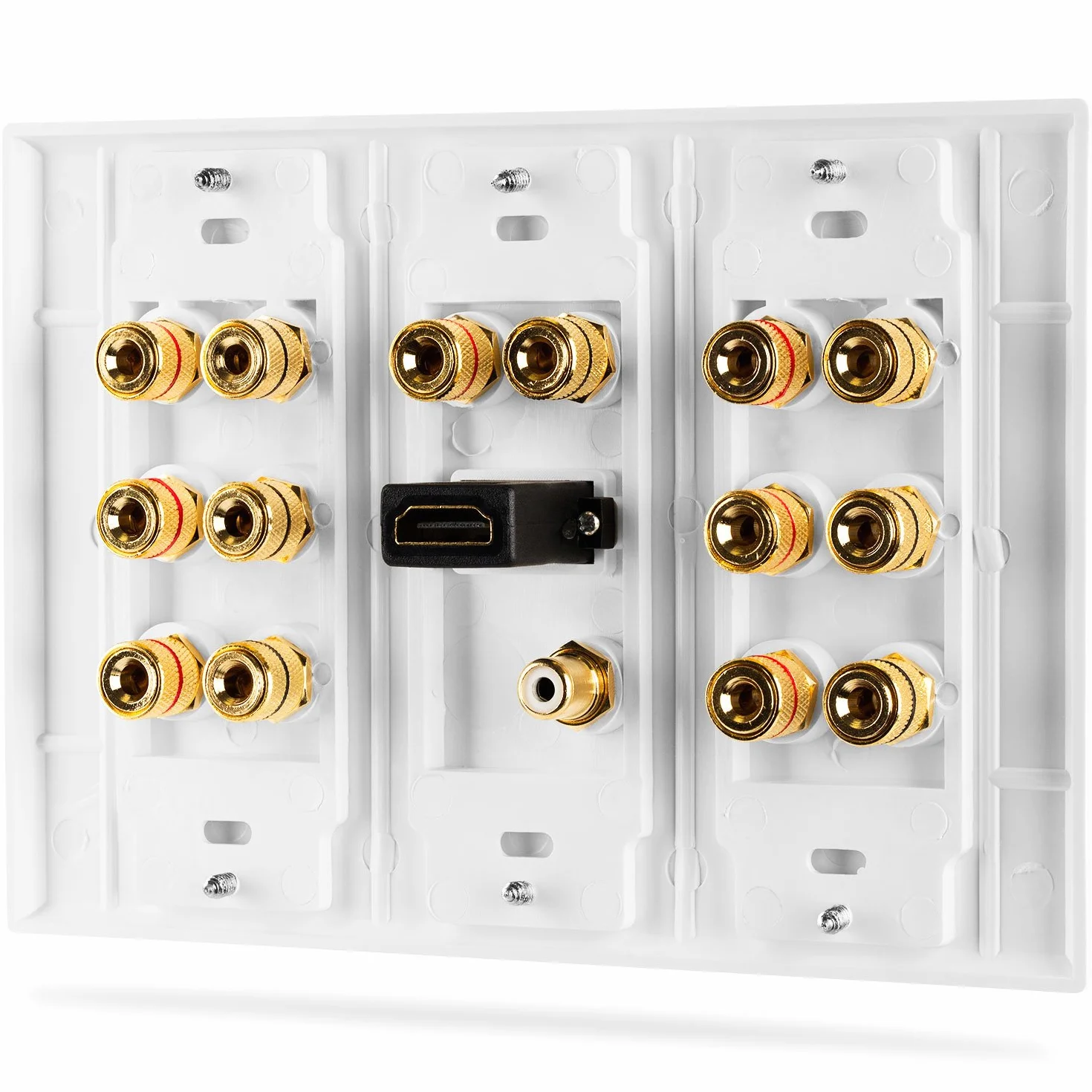 Fosmon Altoparlanti Multimediali Wallbox Scatola di Derivazione a Muro con Spina a Banana, 1 HDMI, Audio Surround 7.1, Subwoofer Home Cinema
