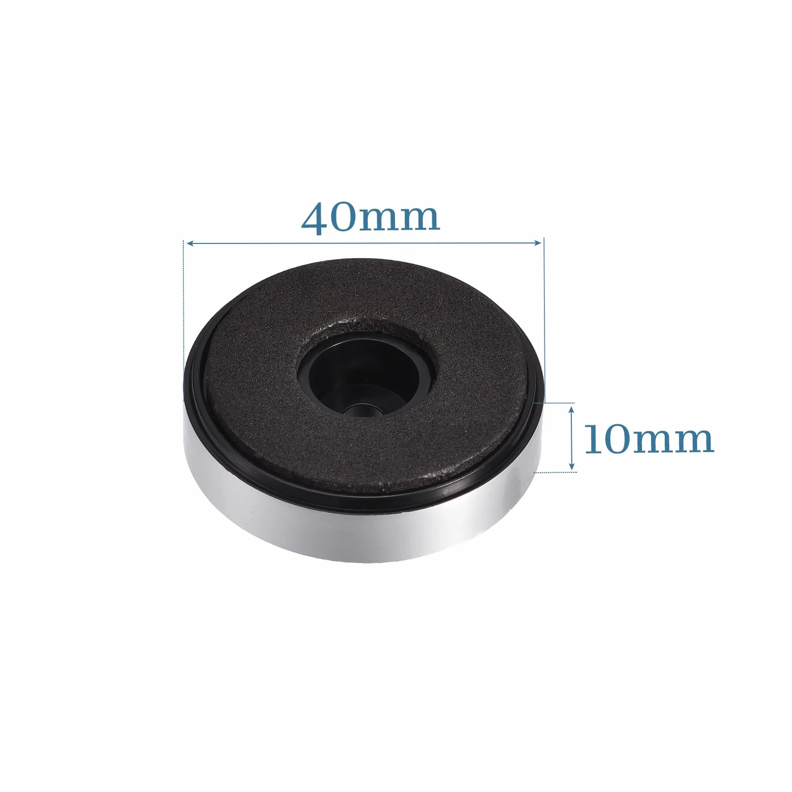 QUARKZMAN 40mm Altoparlante Piedi Supporto Tampone Assorbimento Shock Argento 10pz