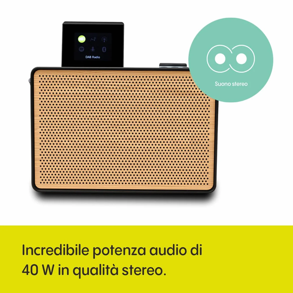 Pure Evoke Play Special Edition Sistema musicale portatile DAB+/FM radio Internet Spotify Connect Bluetooth nero legno