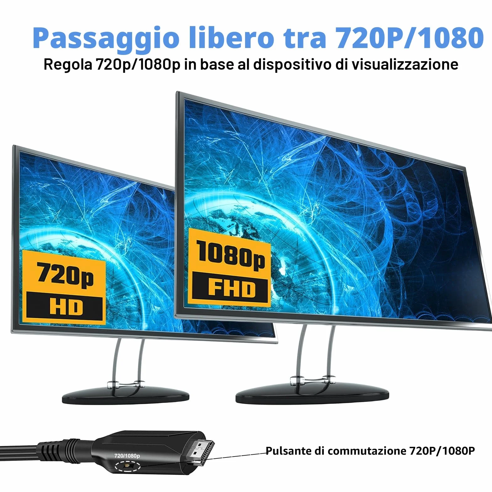 Adattatore Cavo SCART a HDMI 1080p/720p per HDTV Xbox PS3 DVD Blu-ray Nero