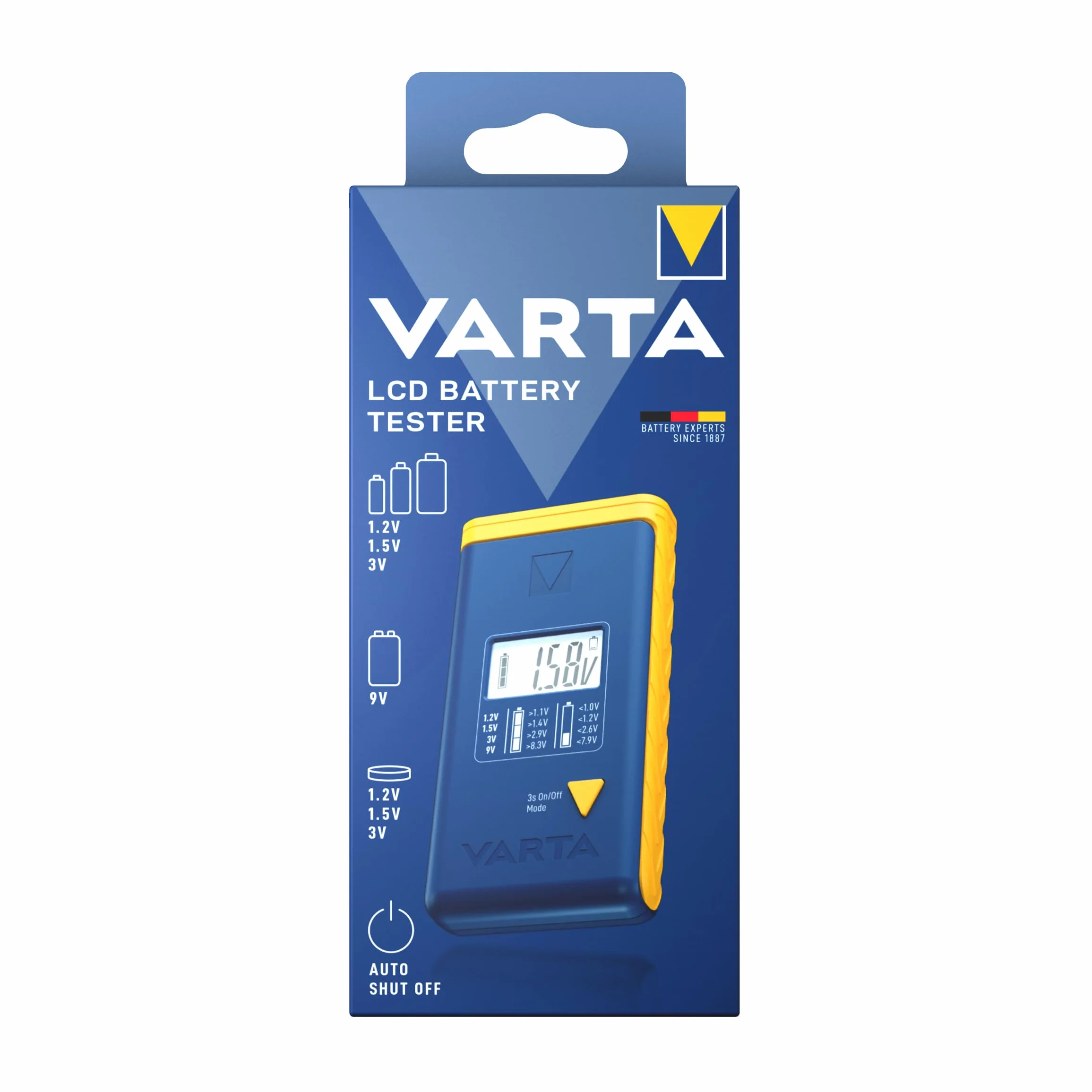 VARTA Tester Batterie LCD digitale per batterie AA AAA C D 9V LR44