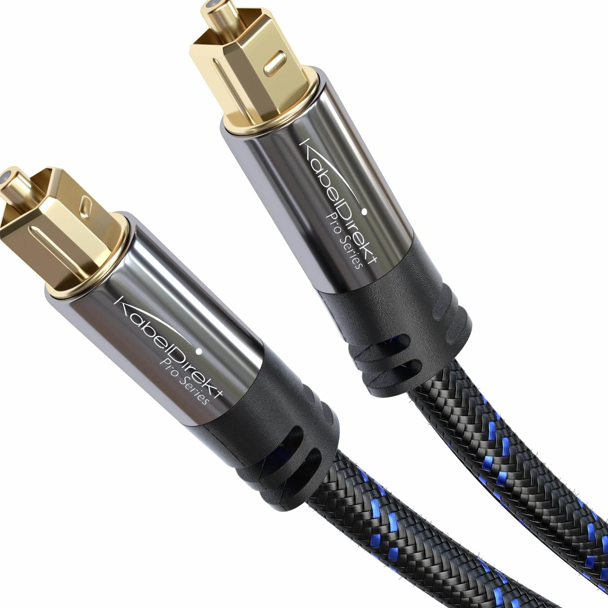KabelDirekt Cavo TOSLINK Audio Ottico 2m Fibra Ottica S/PDIF Intrecciato Nylon
