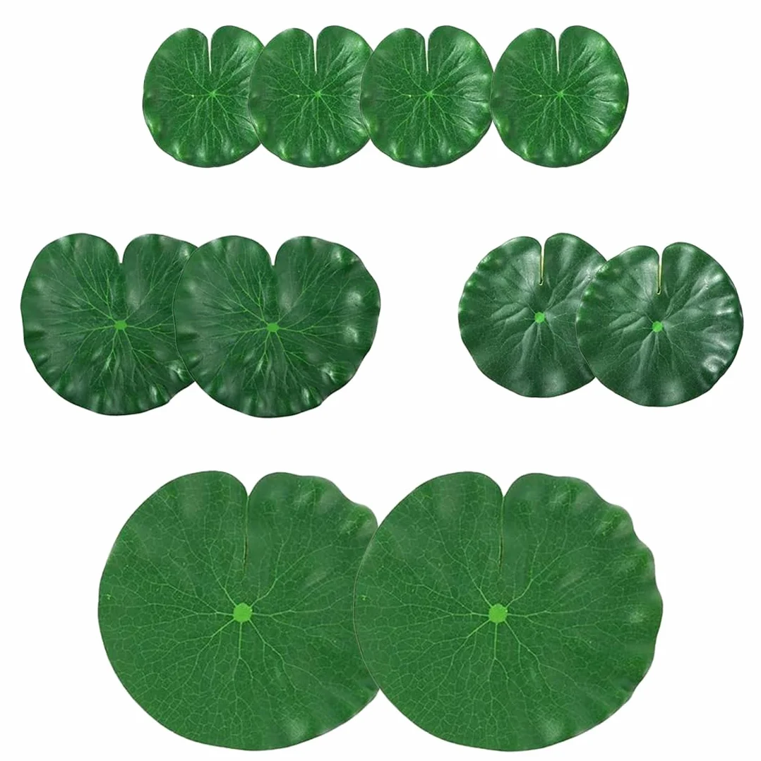 10 PCS Foglie di Loto Artificiali, ninfee galleggianti, in Schiuma, realistiche, per casa, Giardino, laghetti, Piscine, acquari, Acquario, Decorazioni paesaggistiche