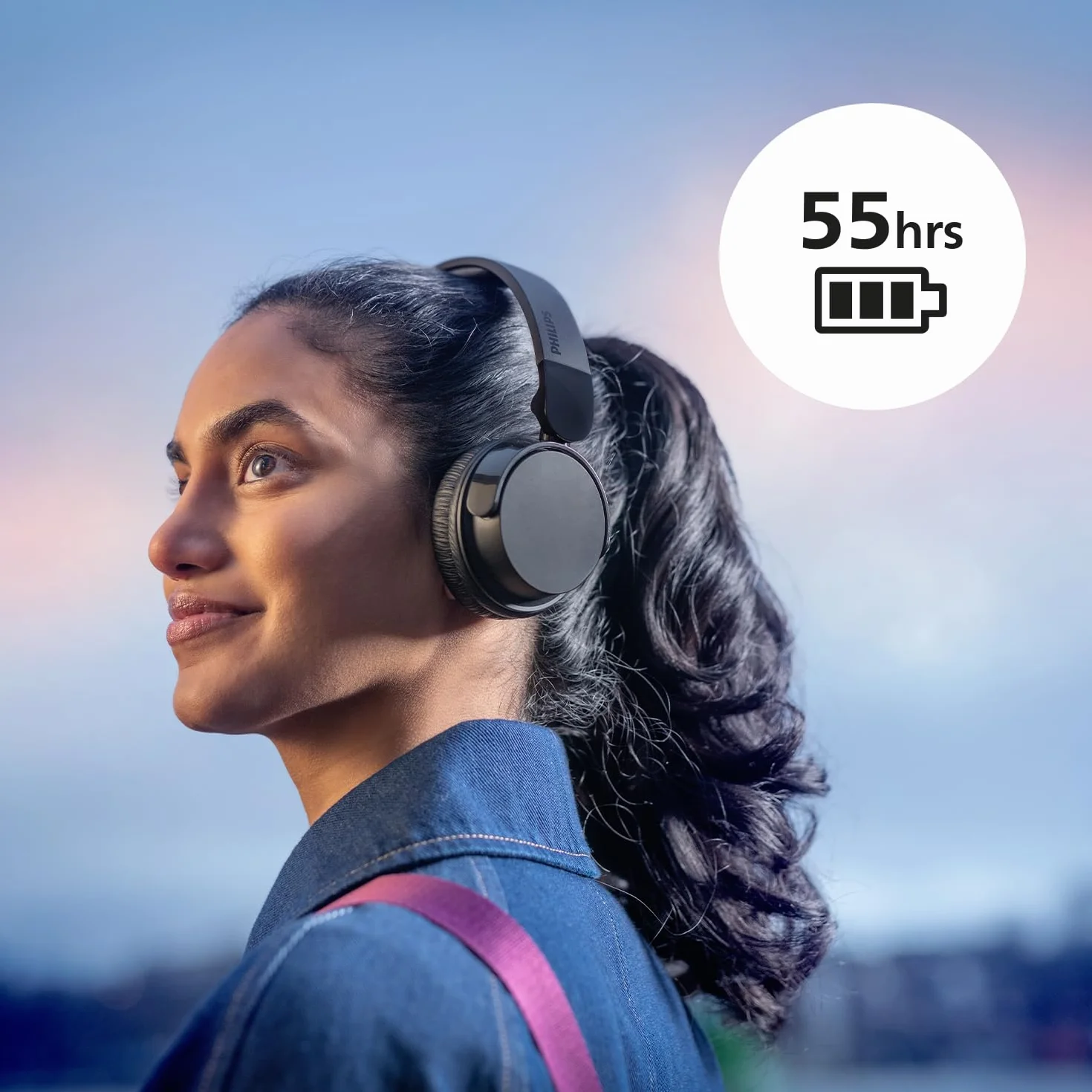 Philips TAH4209BL Cuffie On-Ear Wireless Bluetooth Leggere Isolamento Acustico Passivo 55 Ore Riproduzione Suono Naturale Chiamate Chiare Bassi Dinamici 2 Ore Carica USB-C Blu