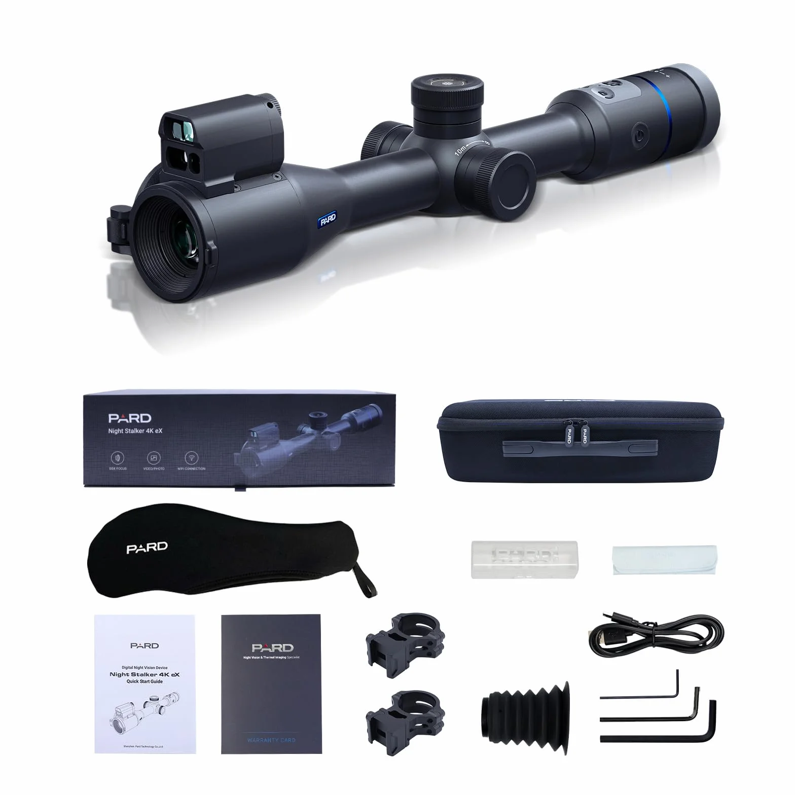 PARD Night Stalker 4K eX Lunette de vision nocturne 3840x2160 télémètre 1000 m Wi-Fi 850 nm/940 nm