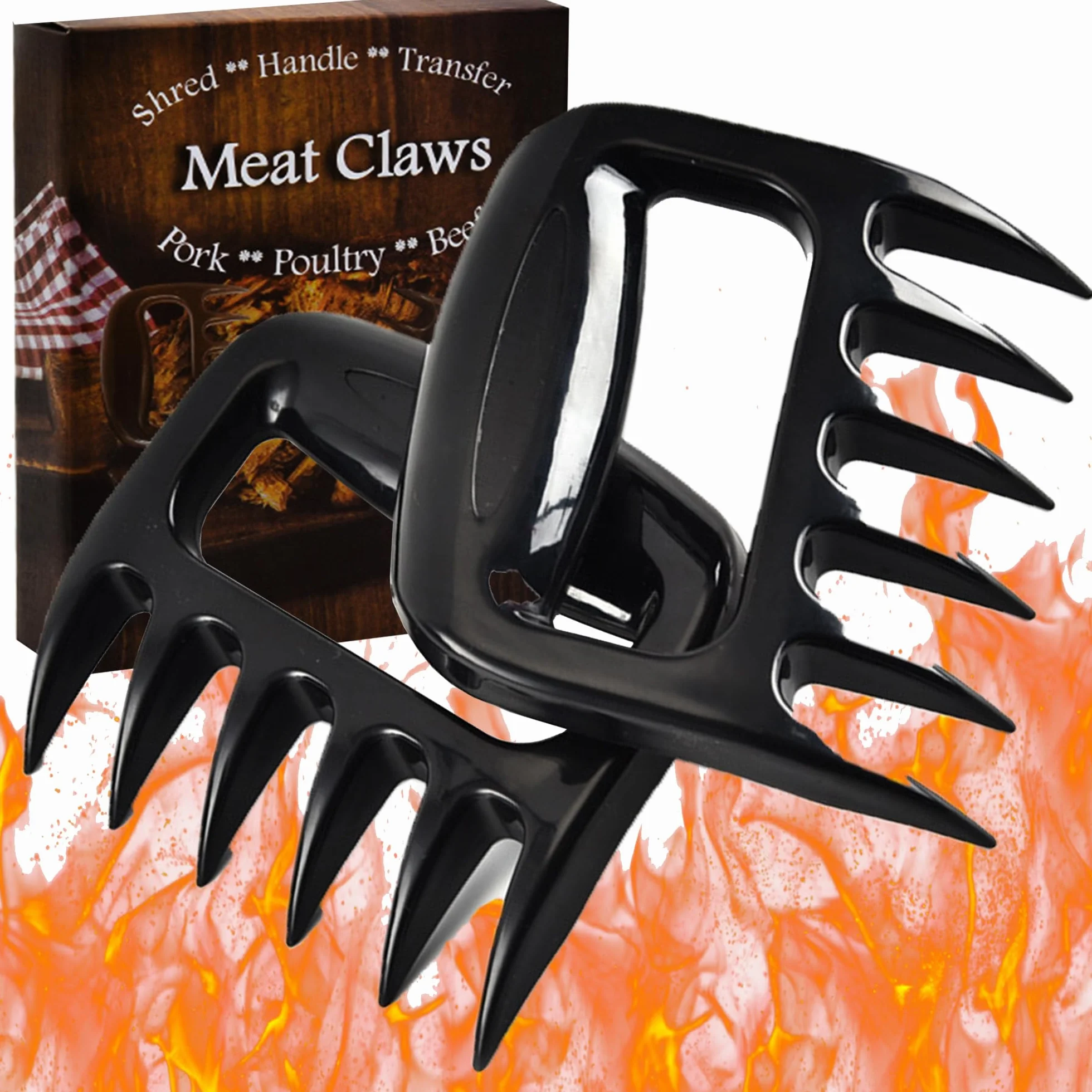 Set di 2 pezzi di carne artigli, carne forchette, orsi per polled pork, barbecue, artigli originali di trituratore di orsi, carne perfettamente triturata