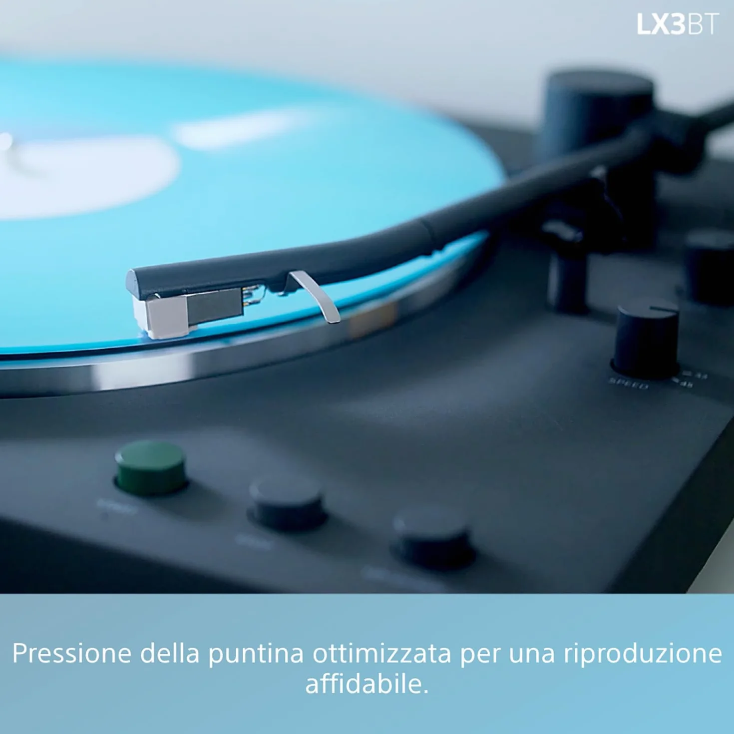 Sony PS-LX3BT giradischi wireless Bluetooth audio Hi-Res trasmissione a cinghia preamplificatore phono 2 velocità coperchio antipolvere