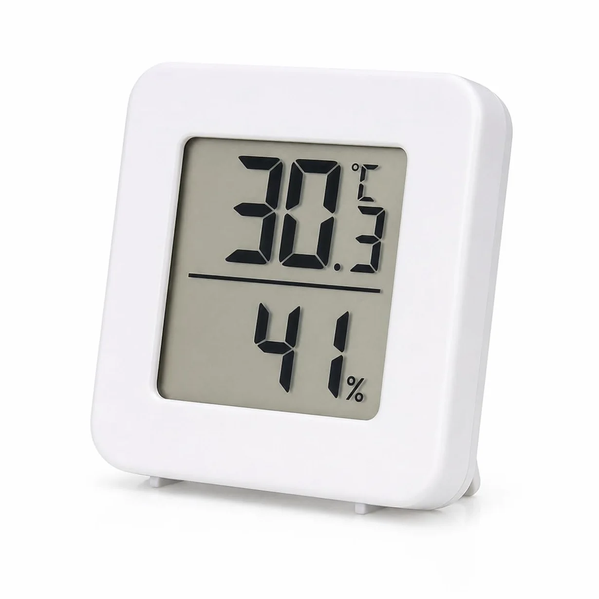 Igrometro Termometro Digitale LCD per Interni – Monitor Temperatura e Umidità, Alta Precisione, Ideale per Casa, Ufficio, Serra e Stanza, Colore Bianco