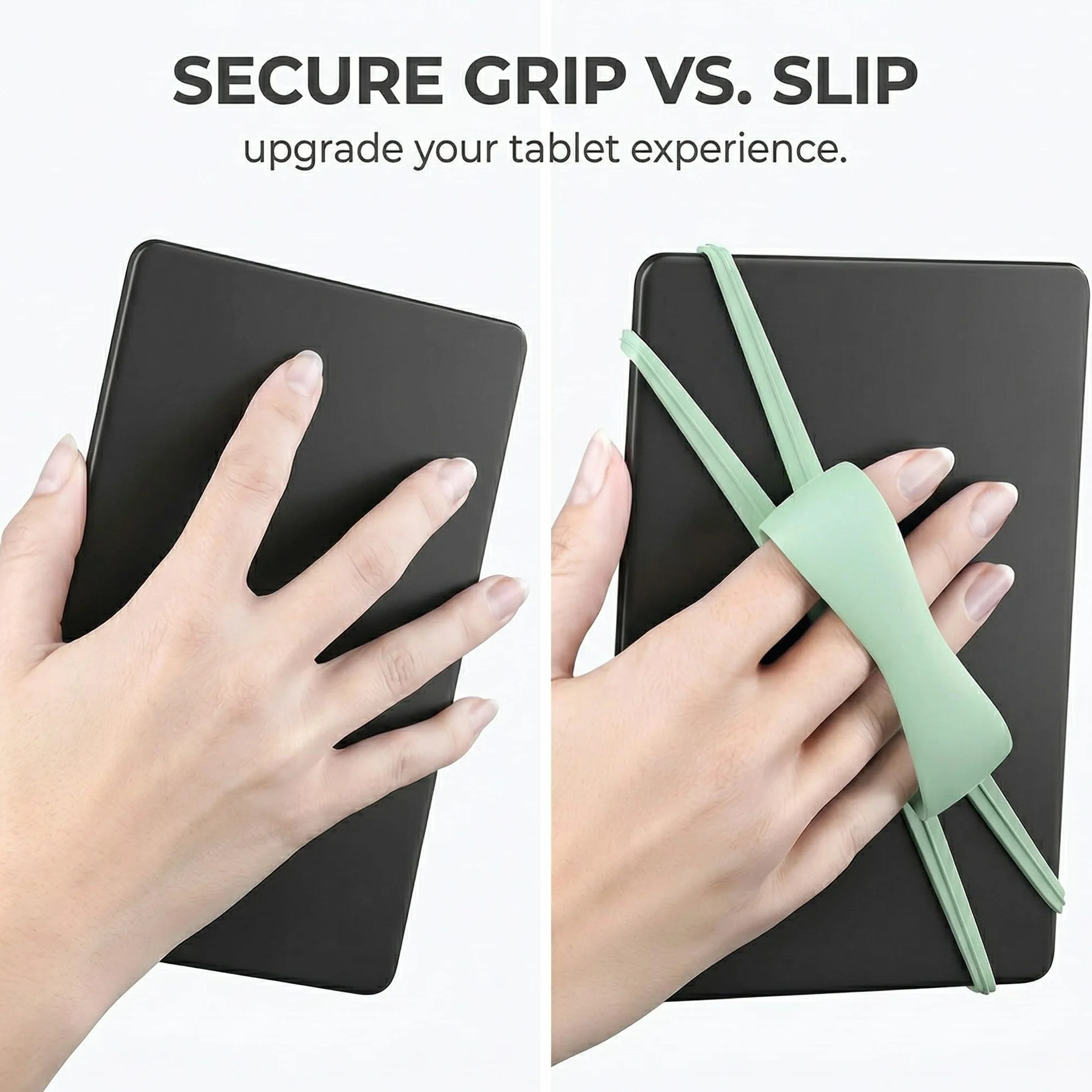 Antiscivolo Cinturino di Presa Elastico per Tablet e E-Reader Compatibile con Custodie (Verde)
