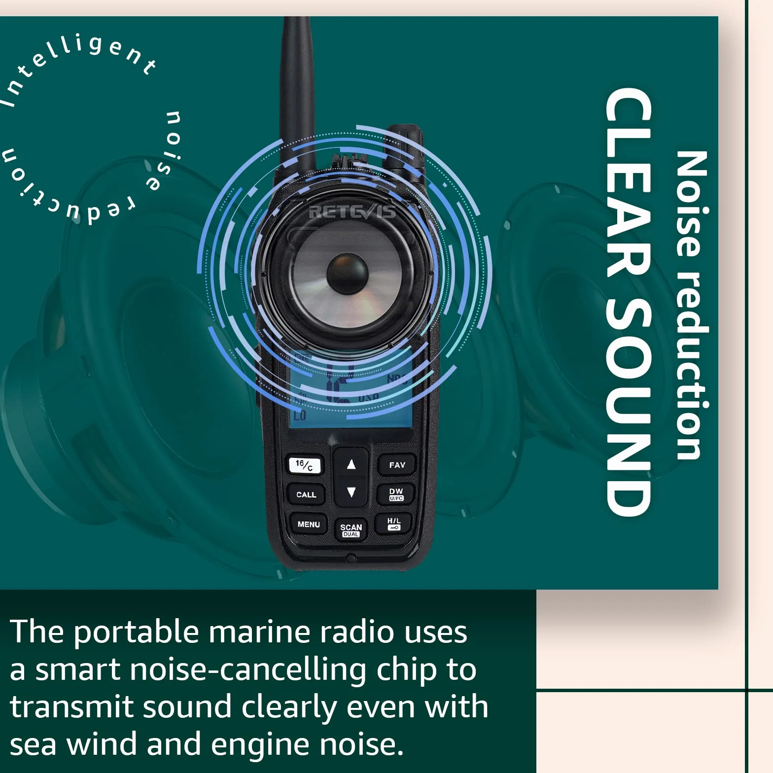 Retevis RM21 Radio Marina Palmare Walkie Talkie Impermeabile IP67 Riduzione Intelligente del Rumore AI 88 Canali