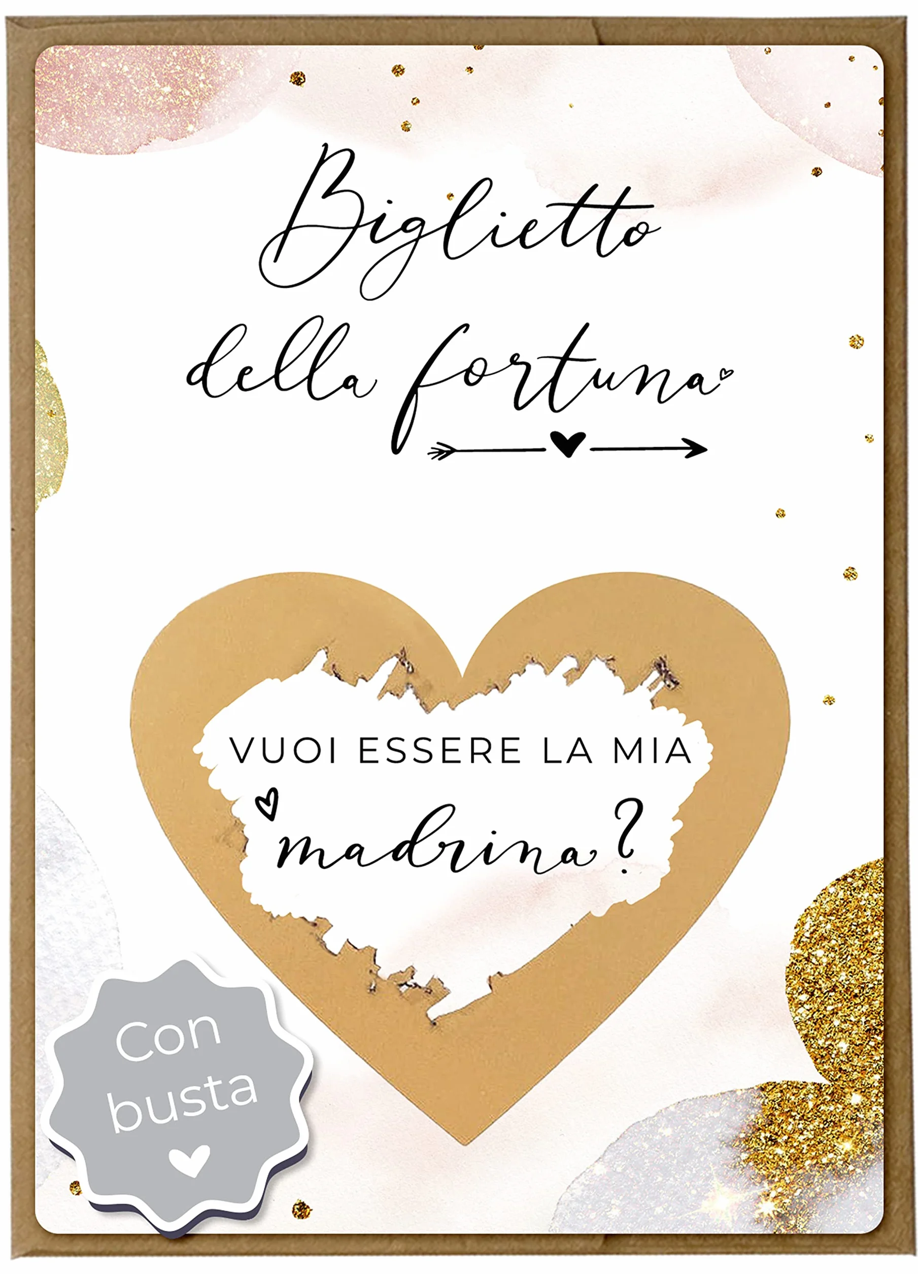 Joli Coon Vuoi essere la mia madrina Gratta e vinci con busta