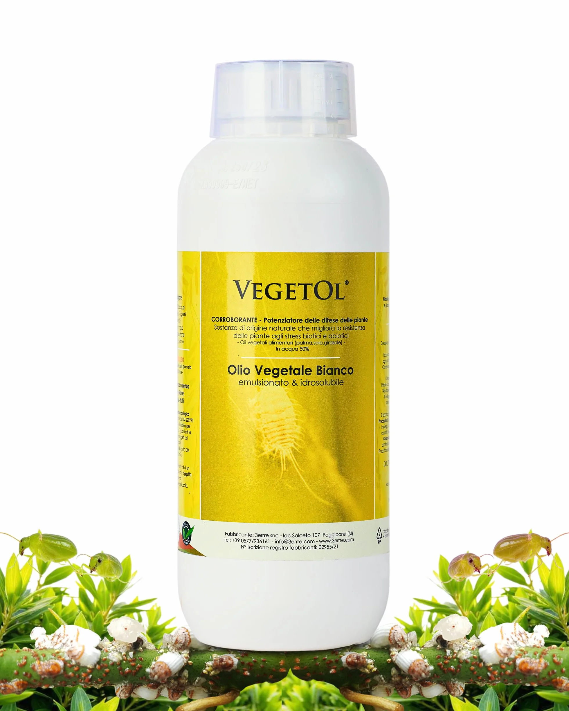 VEGETOL® olio bianco vegetale per insetti parassiti (afidi-cocciniglie) corroborante liquido COLTIVAZIONE BIOLOGICA DI ALTA QUALITÀ (1 Kg)