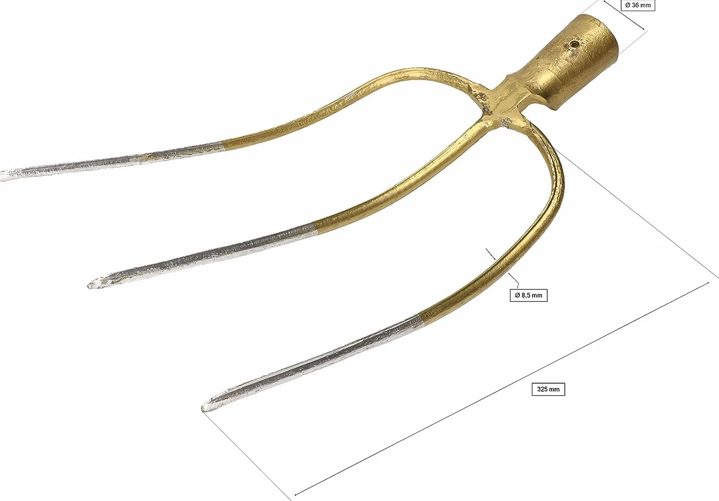 KOTARBAU® Forcone a 3 Denti in Acciaio Temprato Forchetta da Giardino Forca da Giardino Strumenti Manuali Attrezzi Accessori da Giardino