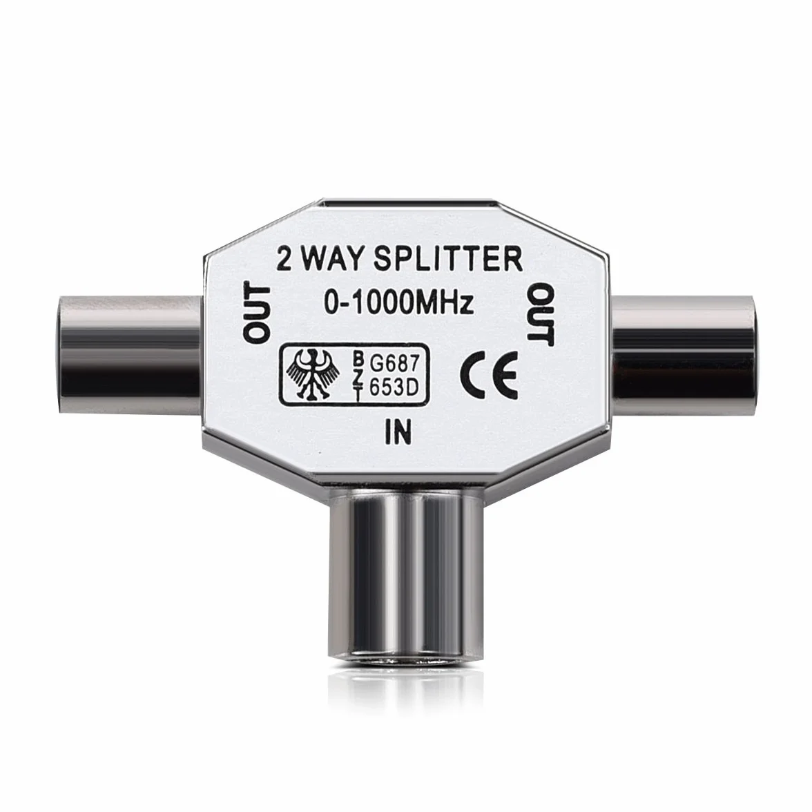 kwmobile rozdzielacz antenowy T Splitter 0-1000 MHz 2x gniazda koncentryczne DVB-T