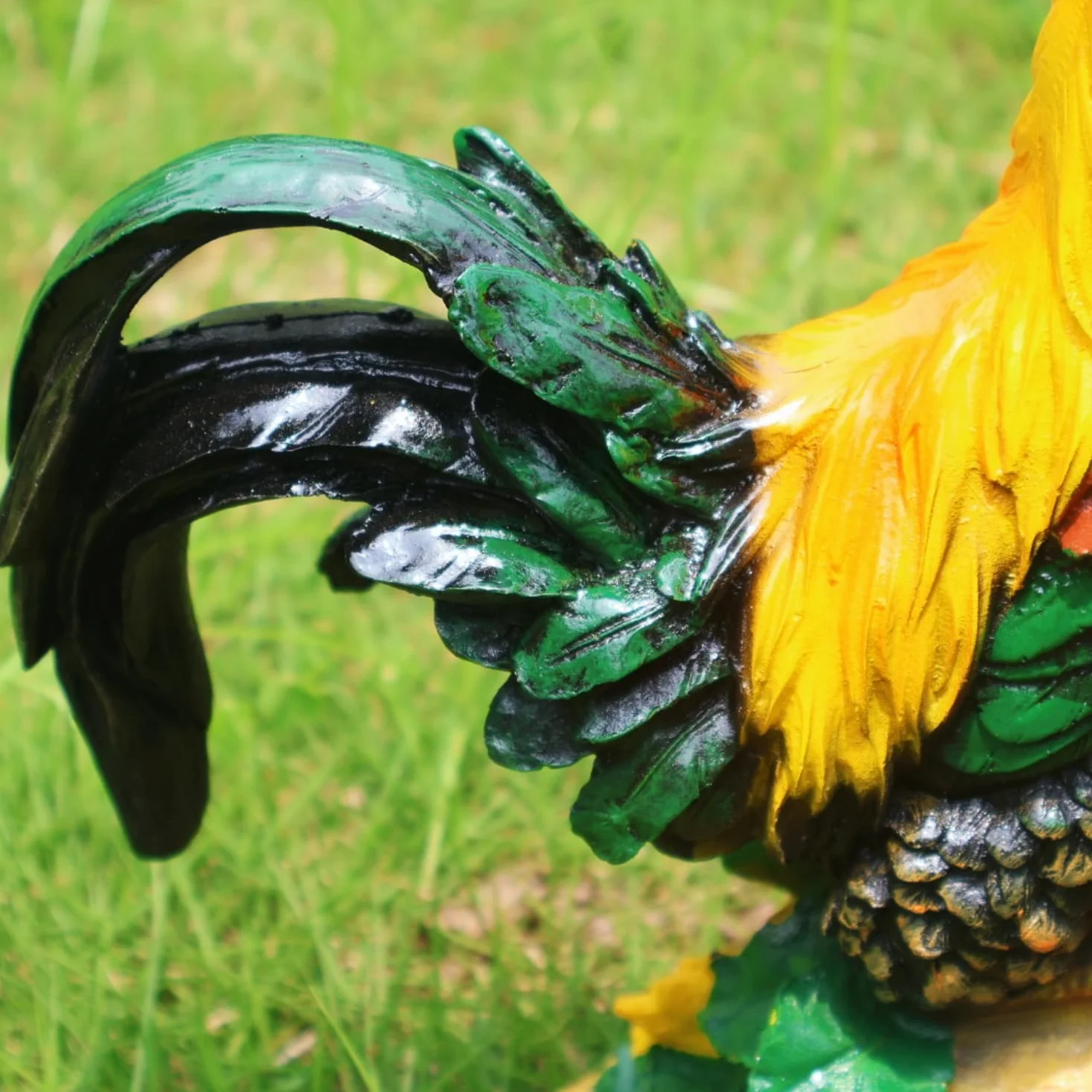 Decorazioni per statue da giardino a forma di gallo, scultura di pollo da cortile, decorazione di animali da fattoria, patio, cucina e ornamenti da prato