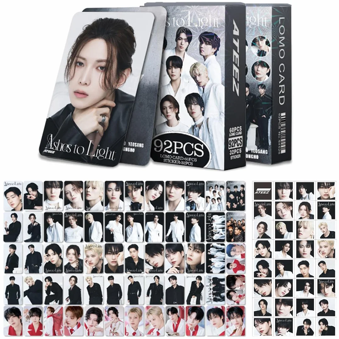 Ateez Photocards 60 pezzi Lomo Carte 32 Adesivi Album Merch per Fan