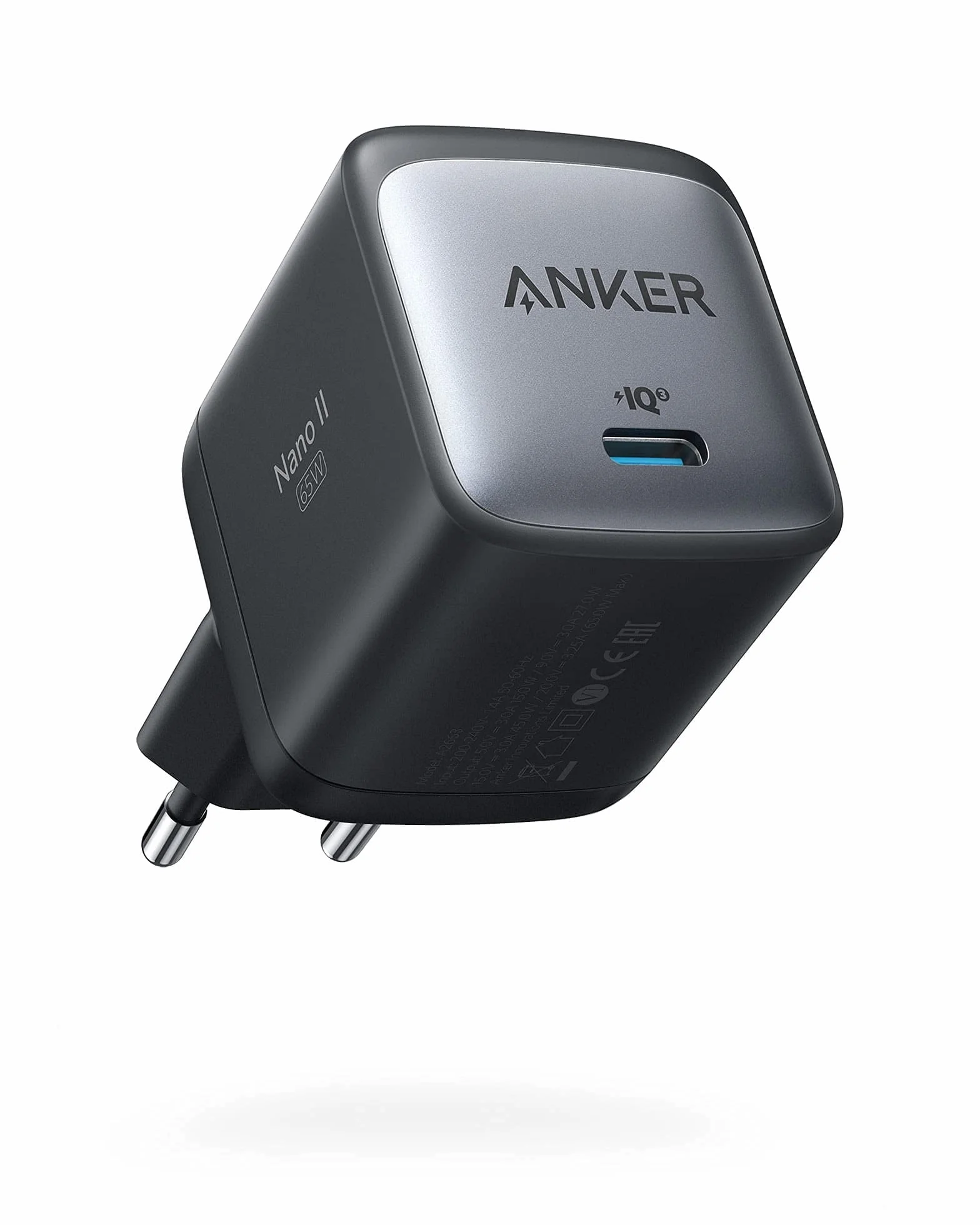 Anker Nano II Caricatore USB C GaN II 65 W PPS Compatto per MacBook Pro/Air, Dell XPS 13, Samsung S25 Ultra, iPhone 17 Pro Max, iPad Pro, Pixel