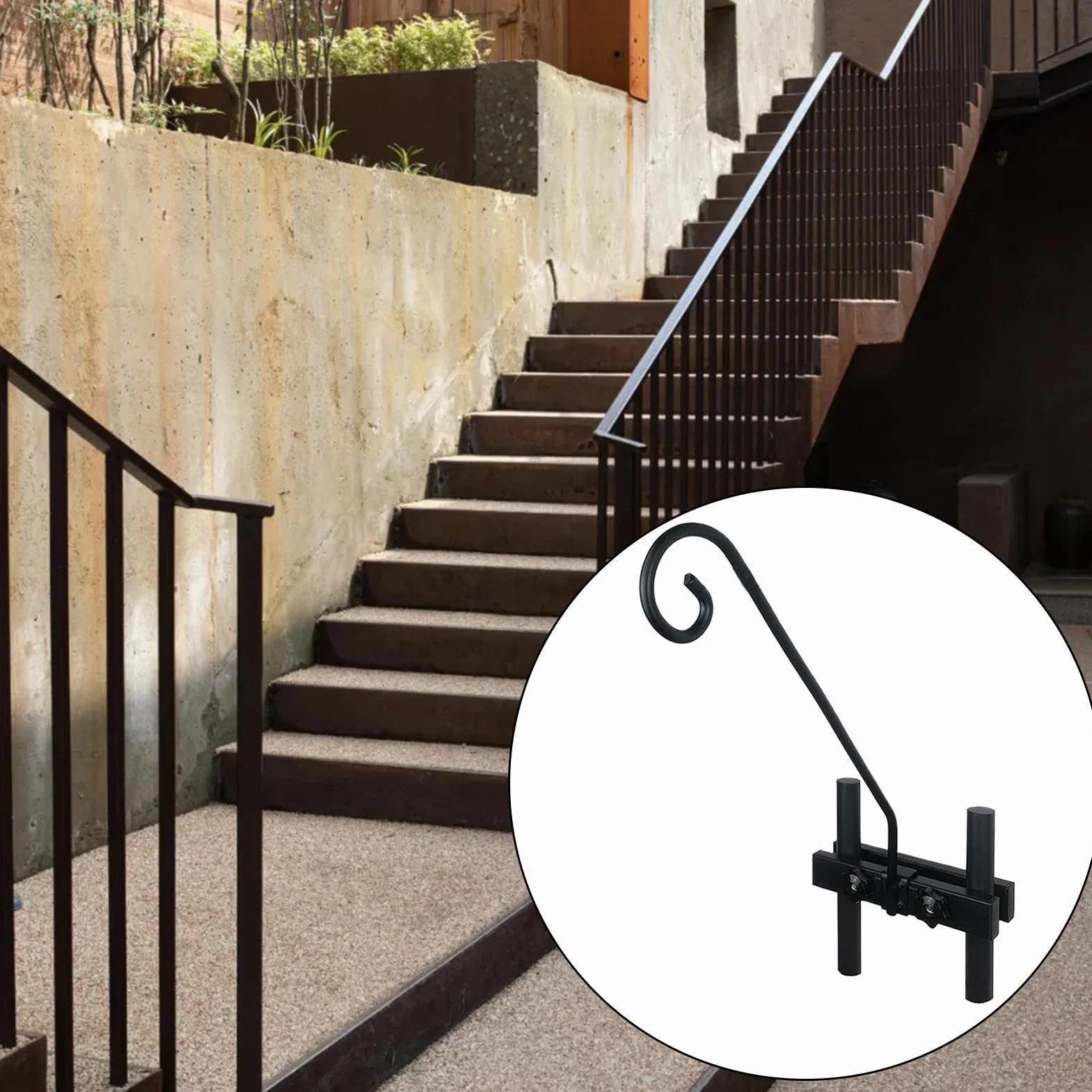 Ganci da pastore esterno resistenti supporto metallico per balcone giardino cortile