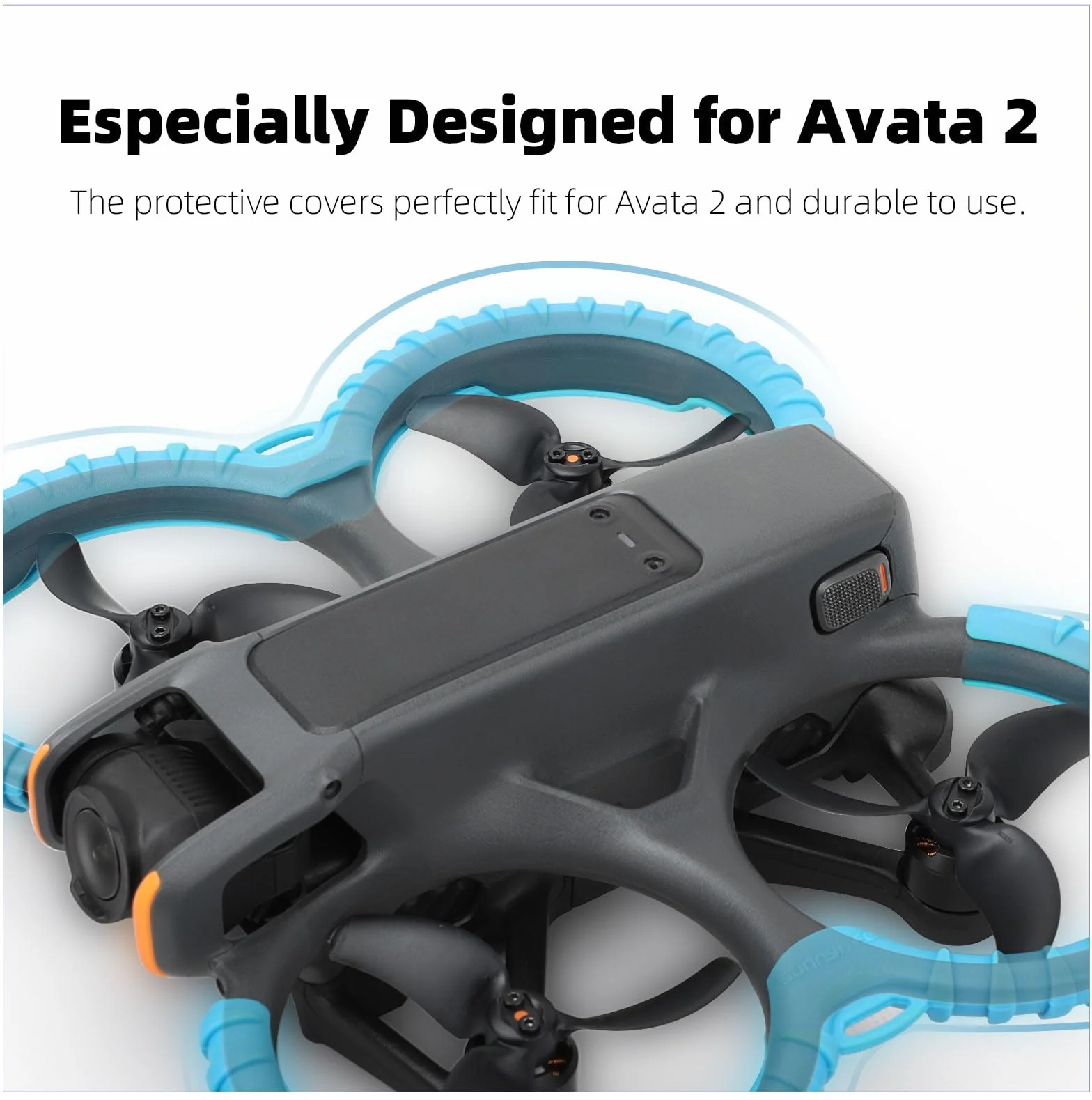 DJI Avata 2 TPU Propeller Guard Anelli di Protezione Paraurti Posteriore Nero Set