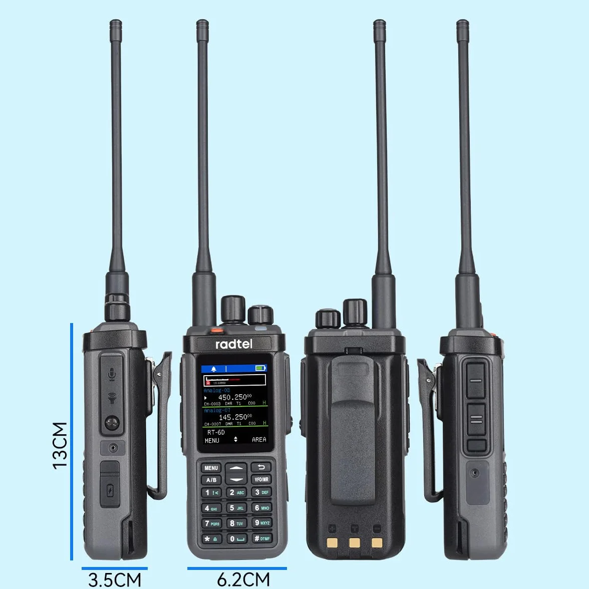 Radtel RT-6D PRO DMR GPS APRS walkie-talkie dual-band radio amatoriale 500.000 contatti 1024 canali ricarica tipo C