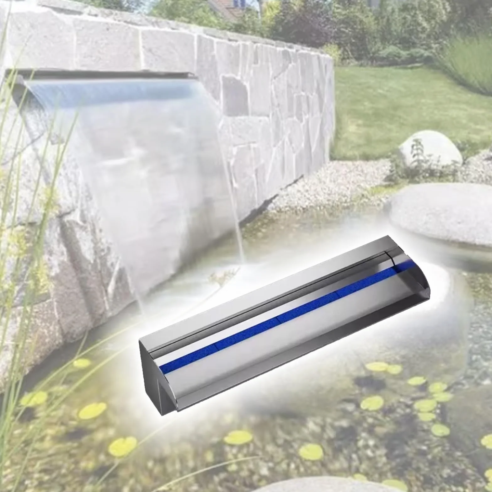 Sfioratore a cascata Sfioratori Per Giochi D'acqua Da Giardino, Piattaforma Di Flusso D'acqua Più Ampia Per Stagni Più Grandi Con Connettore In PVC, Laghetto Koi/decorativo Per Interni(30cm/12in)