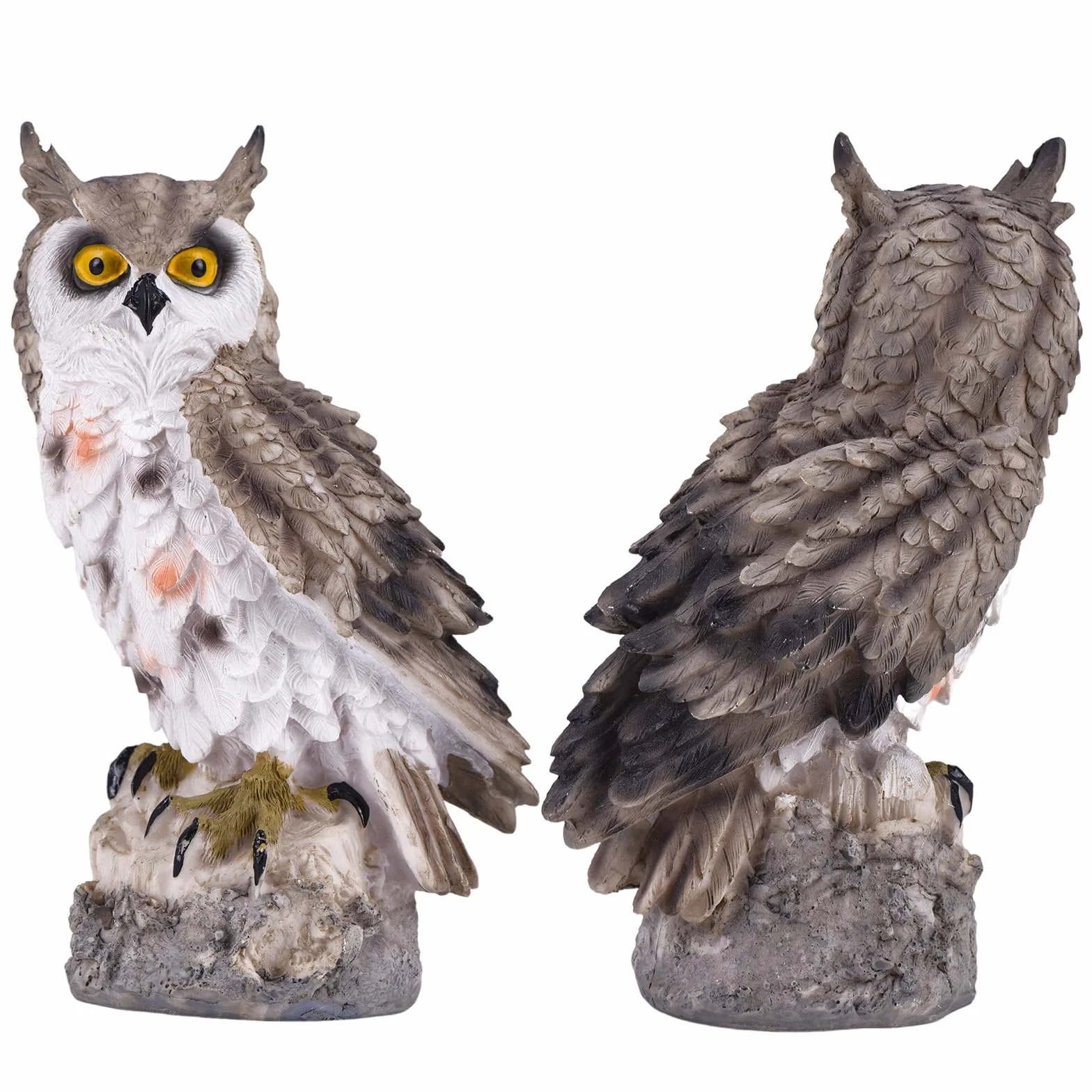 TAIYOU Simpatica statua di gufo statuette di gufo decorazione da giardino scultura ornamento regali per gli amanti dei gufi piccoli oggetti decorativi in resina figure di animali per giardino esterno