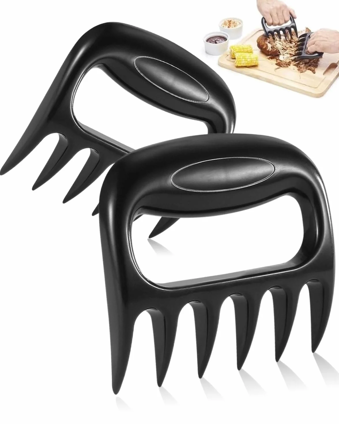 2Pcs Pulled Pork Artigli per Carne, Attrezzi Barbecue Claws,Barbecue Artigli Sfilaccia Pollo, Forchettone da Cucina BBQ, Regali Barbecue Originali,per Carne di Maiale Tirato, Manzo, Tacchino