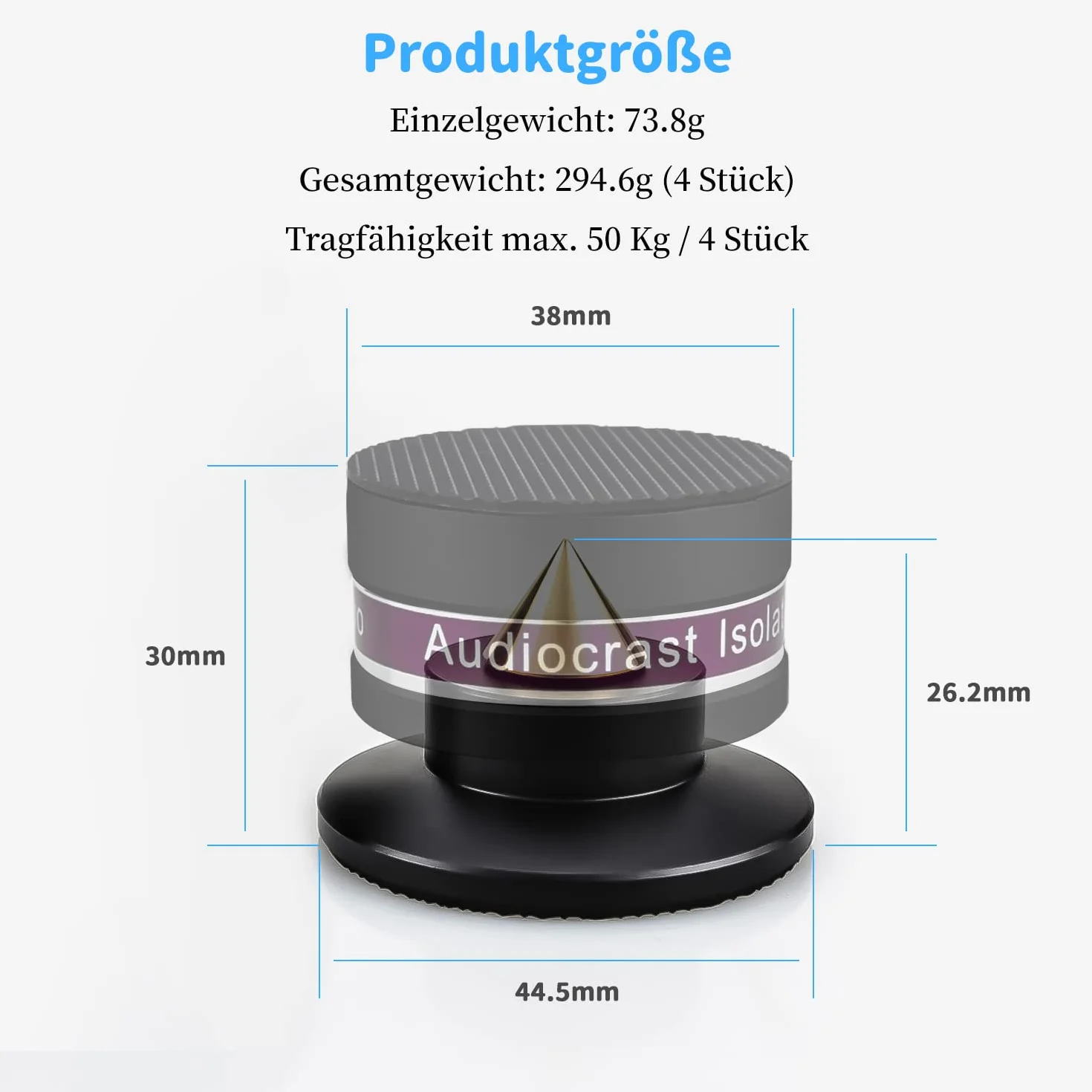 Tertullus Set 4 picchetti regolabili altezza subwoofer altoparlanti carico 50 kg