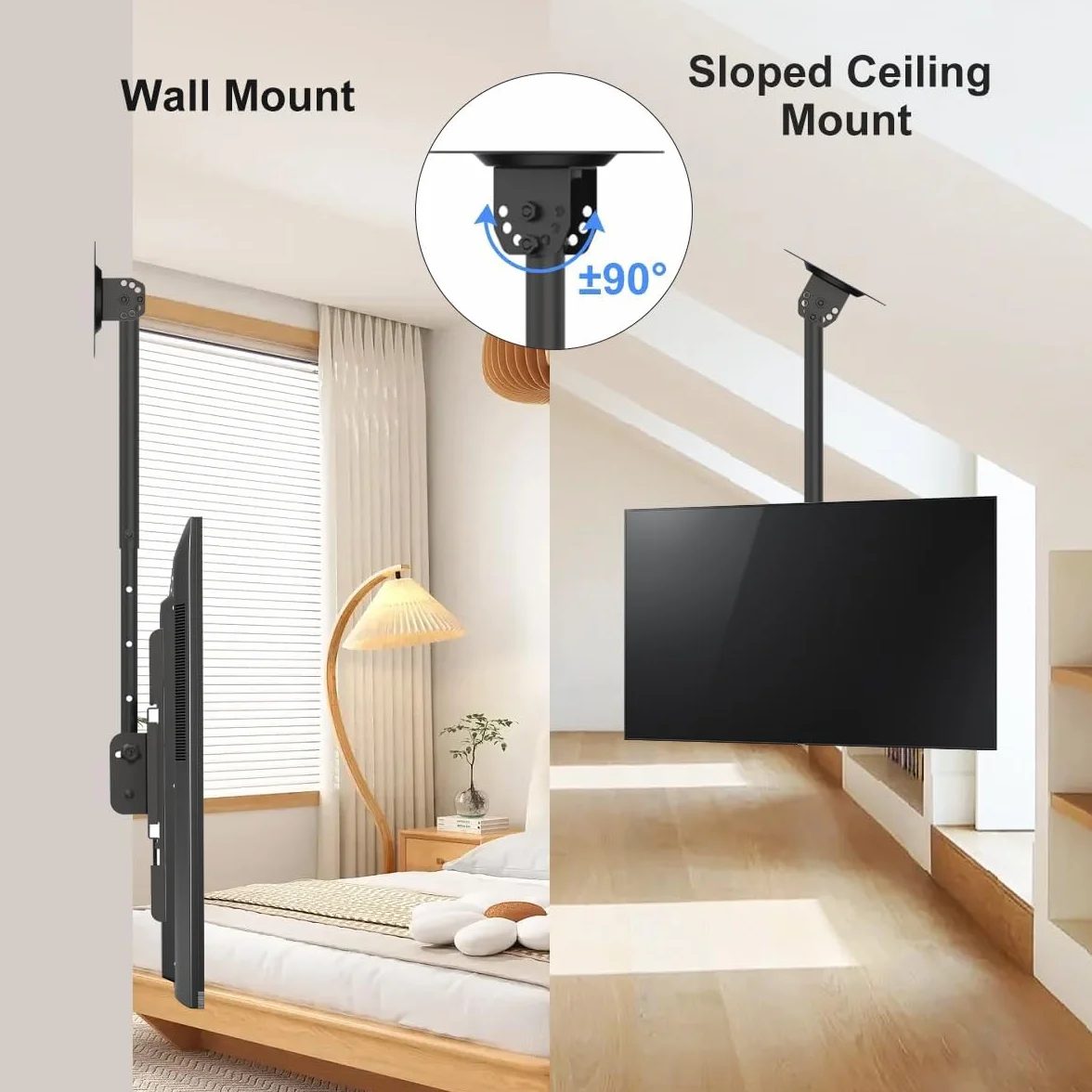 Suptek MC4602 Supporto TV Soffitto Regolabile 26-65 Pollici LCD LED Plasma