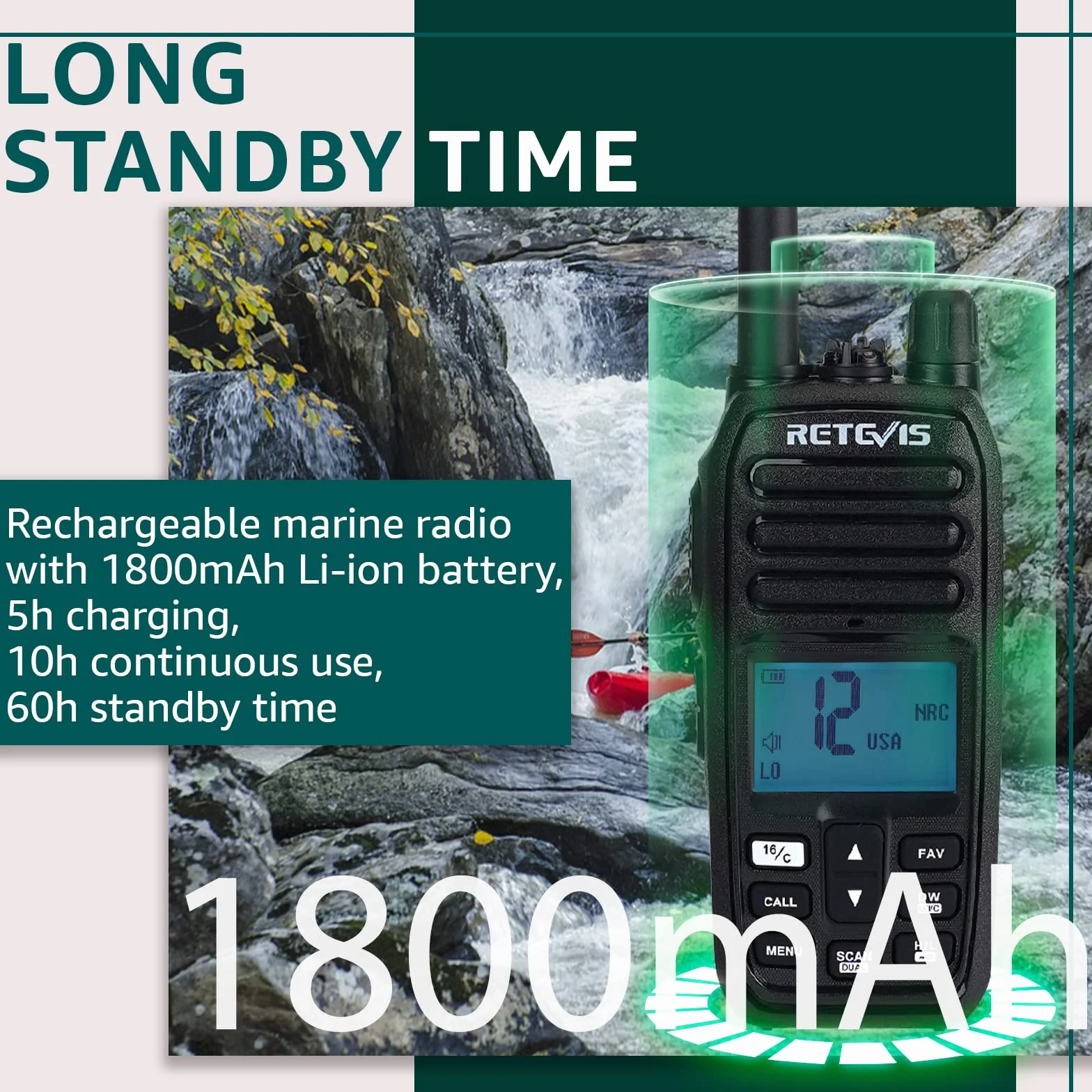 Retevis RM21 Radio Marina Palmare Walkie Talkie Impermeabile IP67 Riduzione Intelligente del Rumore AI 88 Canali