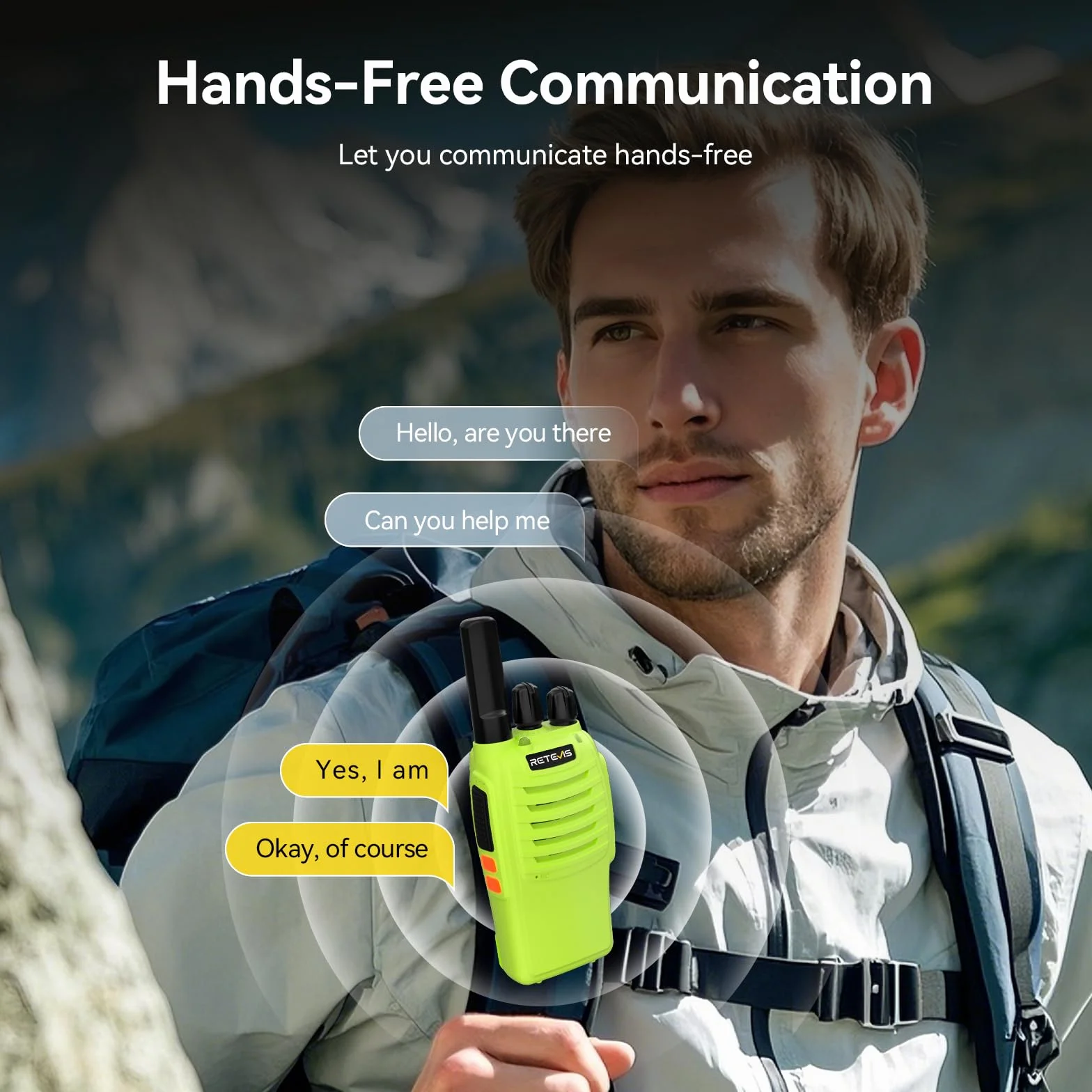 Retevis H777 Walkie Talkie Professionale con Batteria Ricaricabile, VOX, Type-C, Torcia, 1 Coppia