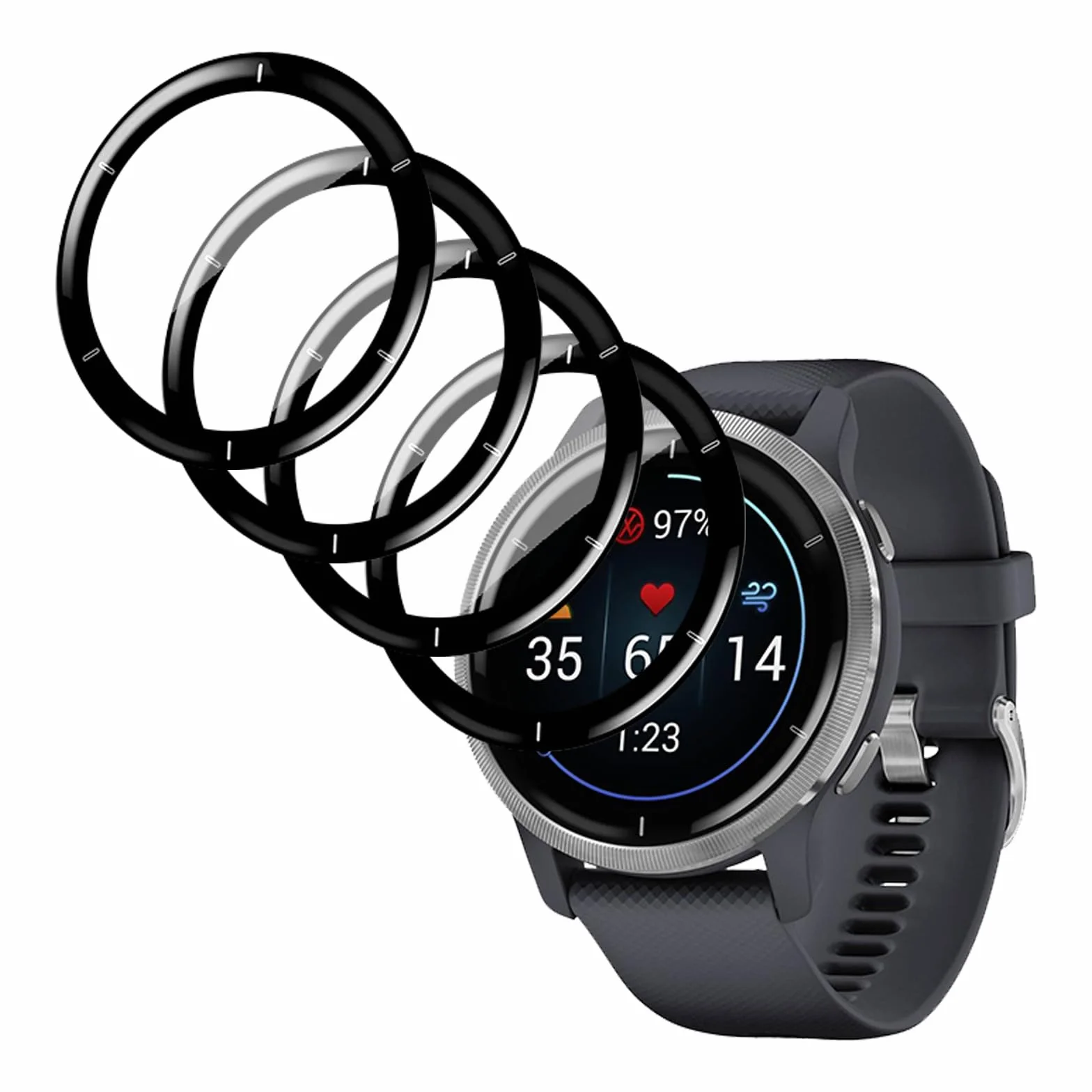 Pellicola Protettiva Compatibile con Garmin Venu 2 45mm, Anti-Graffio, HD TPU, 4 Pezzi