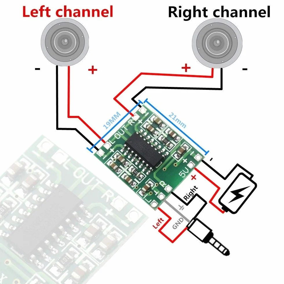 PAM8403 Audio Module Class-D Digital Amplifier Board 2.5 to 5V USB Power