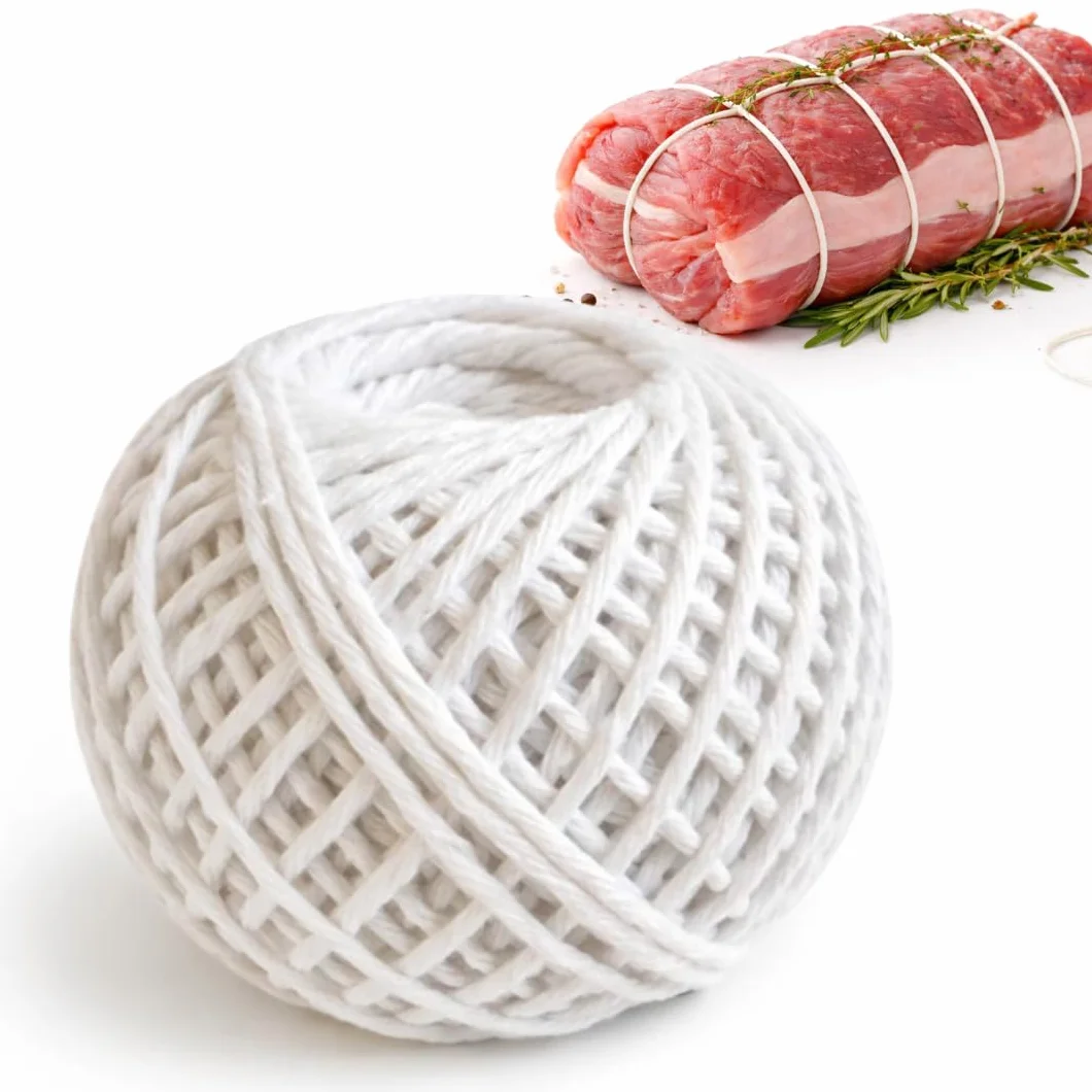 Spago da Cucina Bianco, 30 Metri, 75% Cotone e 25% Polipropilene, per Arrosti, Involtini, Pollo e Grigliate