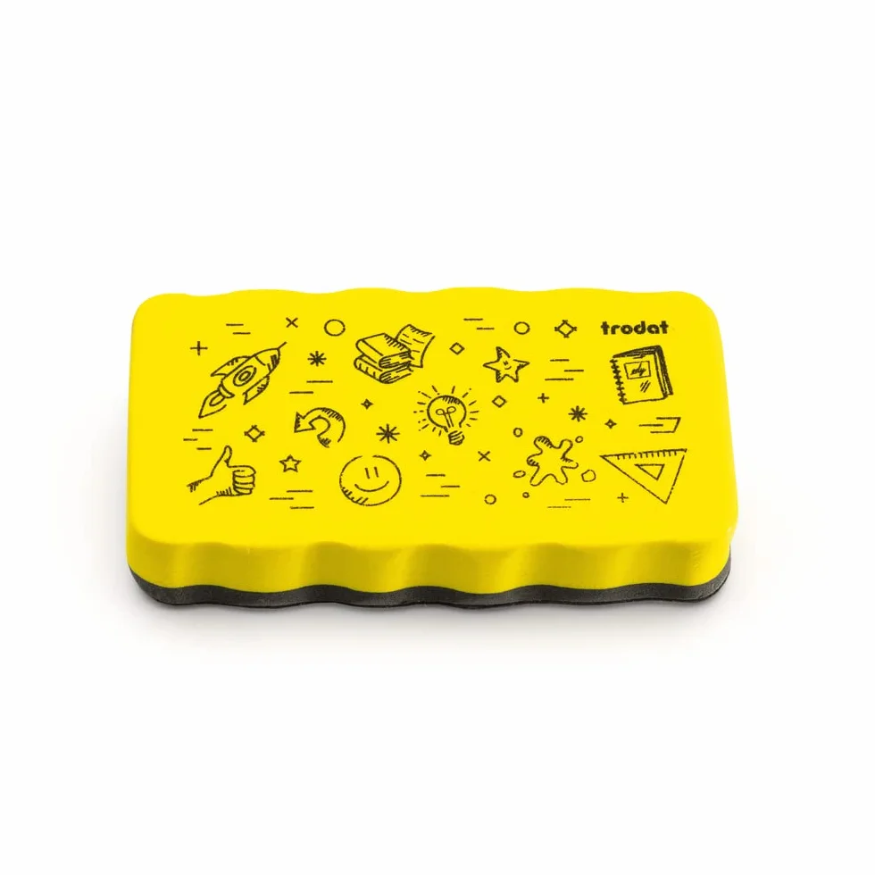 Trodat Cancellino Magnetico Gomma Spugna per Lavagna Bianca Giallo 10,5x5,5x1,8 cm