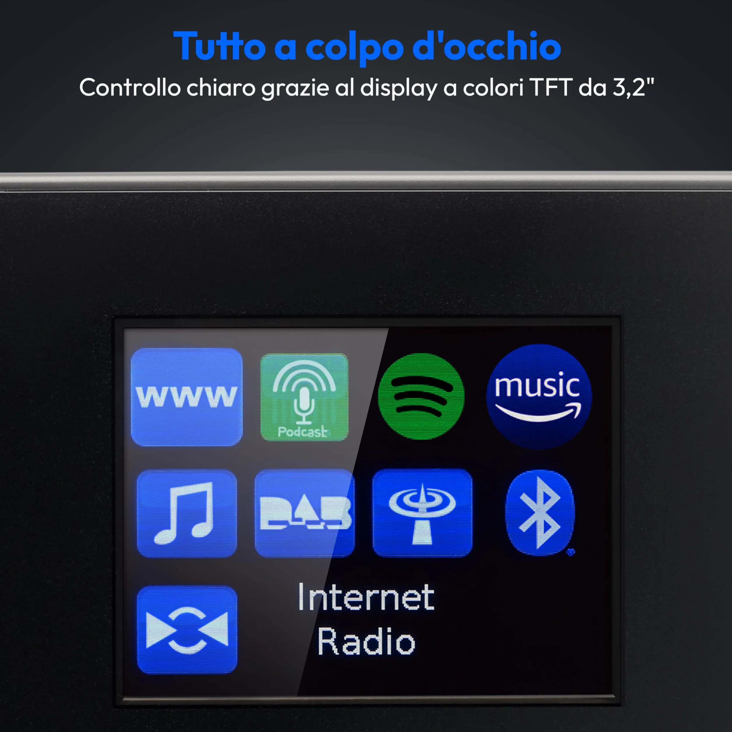 Medion P85444 2.1 Radio Internet z subwooferem DAB+ FM Spotify Connect WLAN Bluetooth