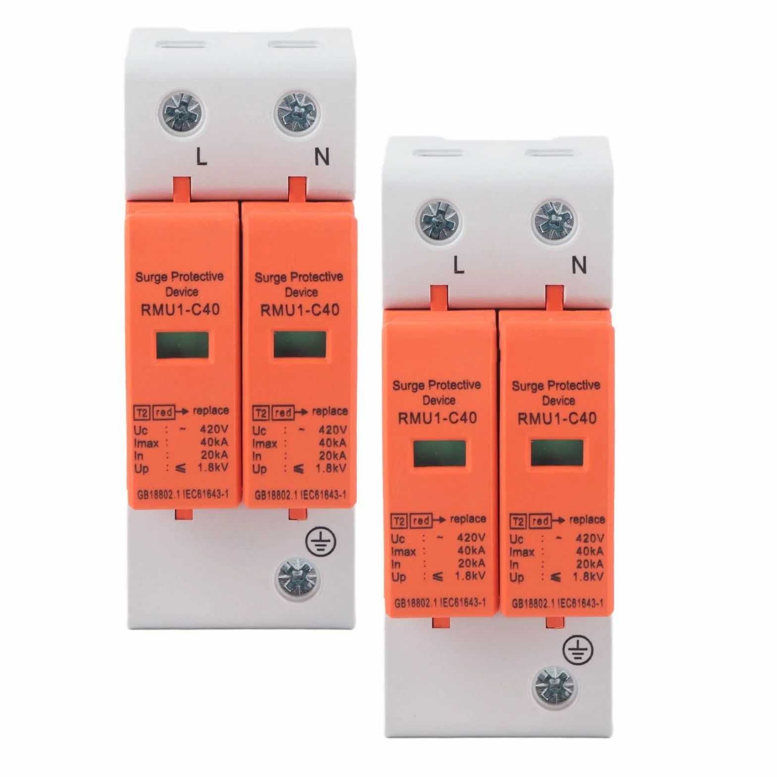 DEWIN Scaricatore di Sovratensione 2P 40kA 420V Dispositivo di Protezione Contro Le Sovratensioni