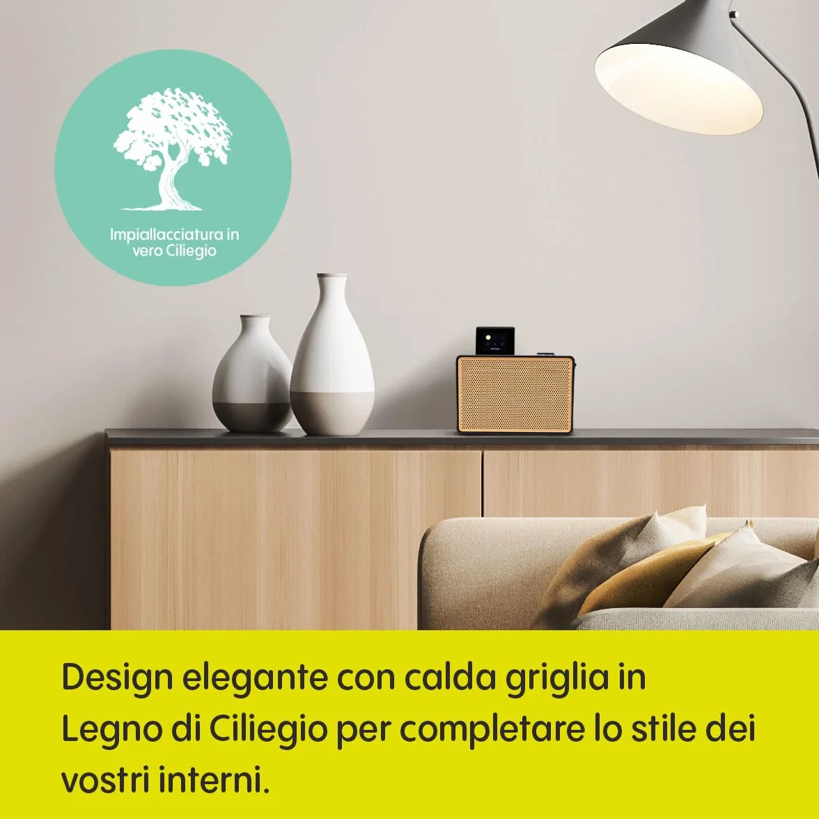 Pure Evoke Play Special Edition Sistema musicale portatile DAB+/FM radio Internet Spotify Connect Bluetooth nero legno