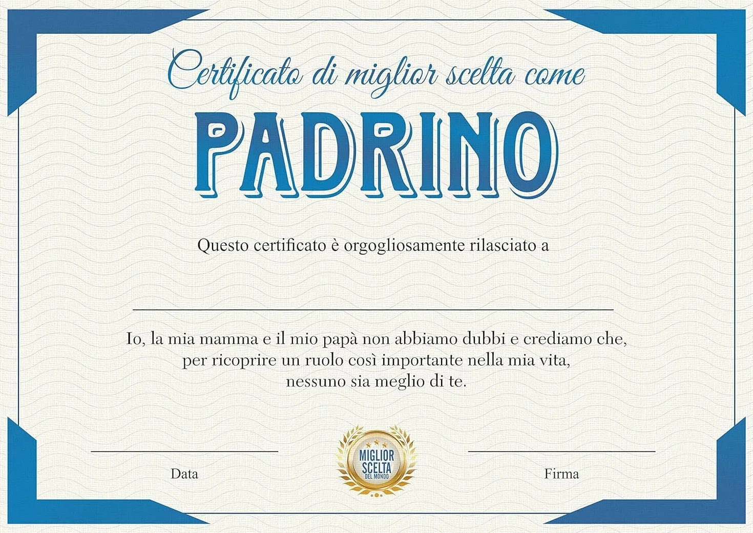 GHIBLI Certificati "Vuoi Essere la Mia Madrina e il Mio Padrino" con Buste - Idea Regalo Diploma Battesimo Bimbo Bimba