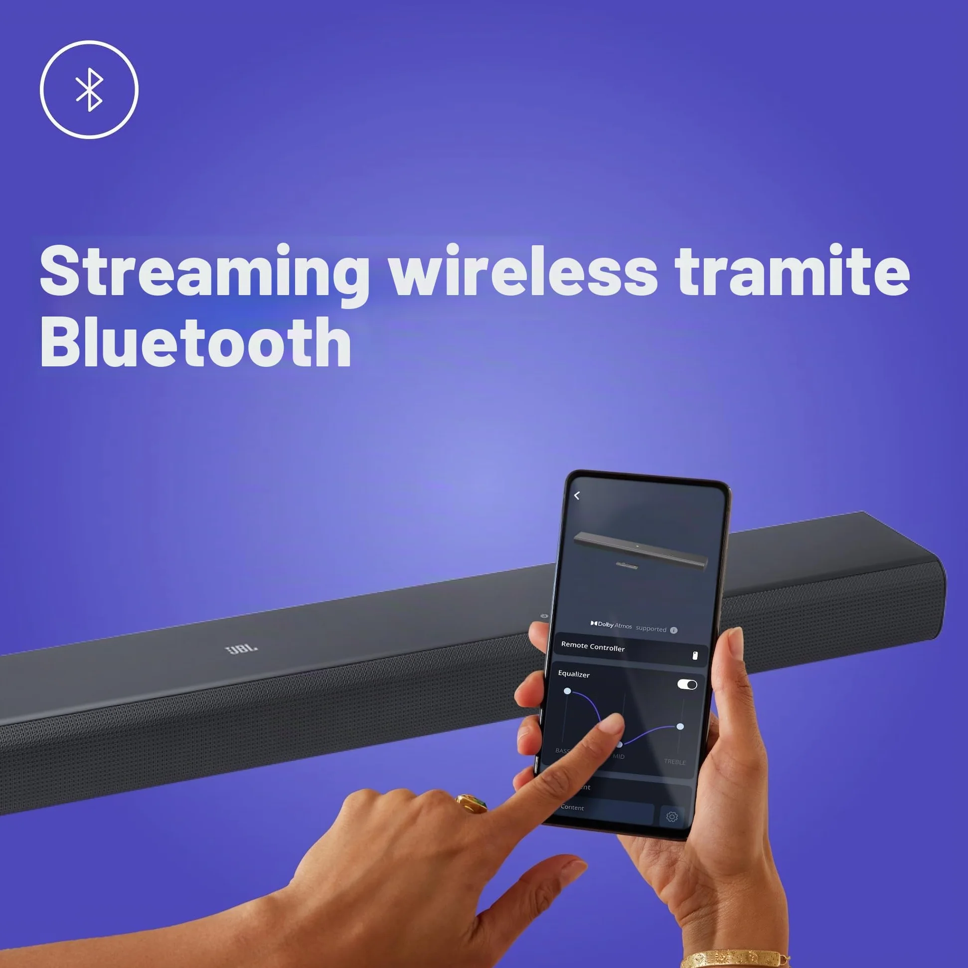 JBL Cinema SB 510 Soundbar 3.1 Canali Subwoofer Integrato Bluetooth Dolby Atmos HDMI ARC 200 Watt Nero
