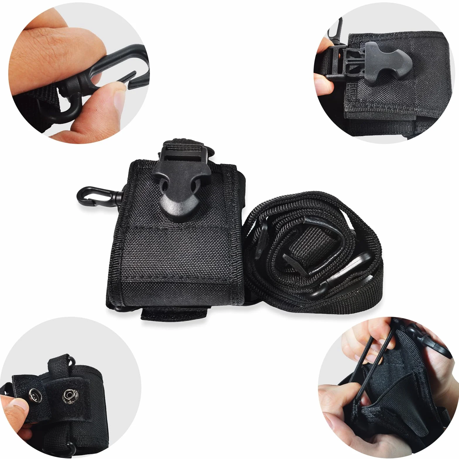 Baofeng UV5R Quansheng UVK5 Retevis Kenwood Motorola Yaesu Icom nylon custodia universale per radio walkie-talkie con tracolla
