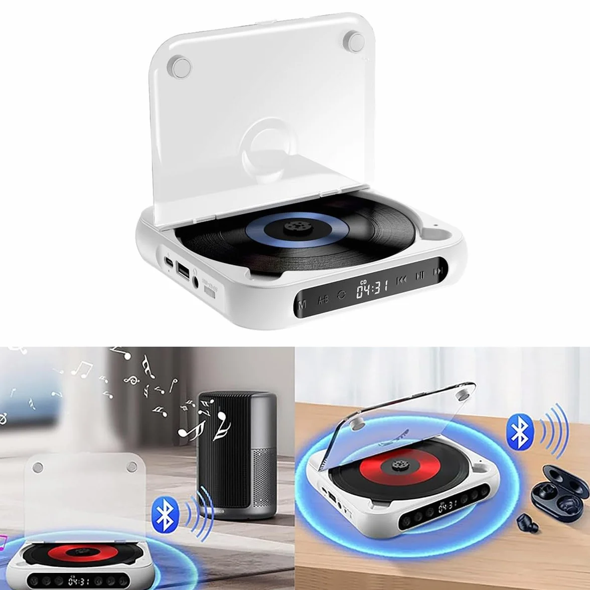 Lettore CD portatile esterno per auto con porta AUX e cavo USB universale per laptop, TV, computer, Android 4.4+