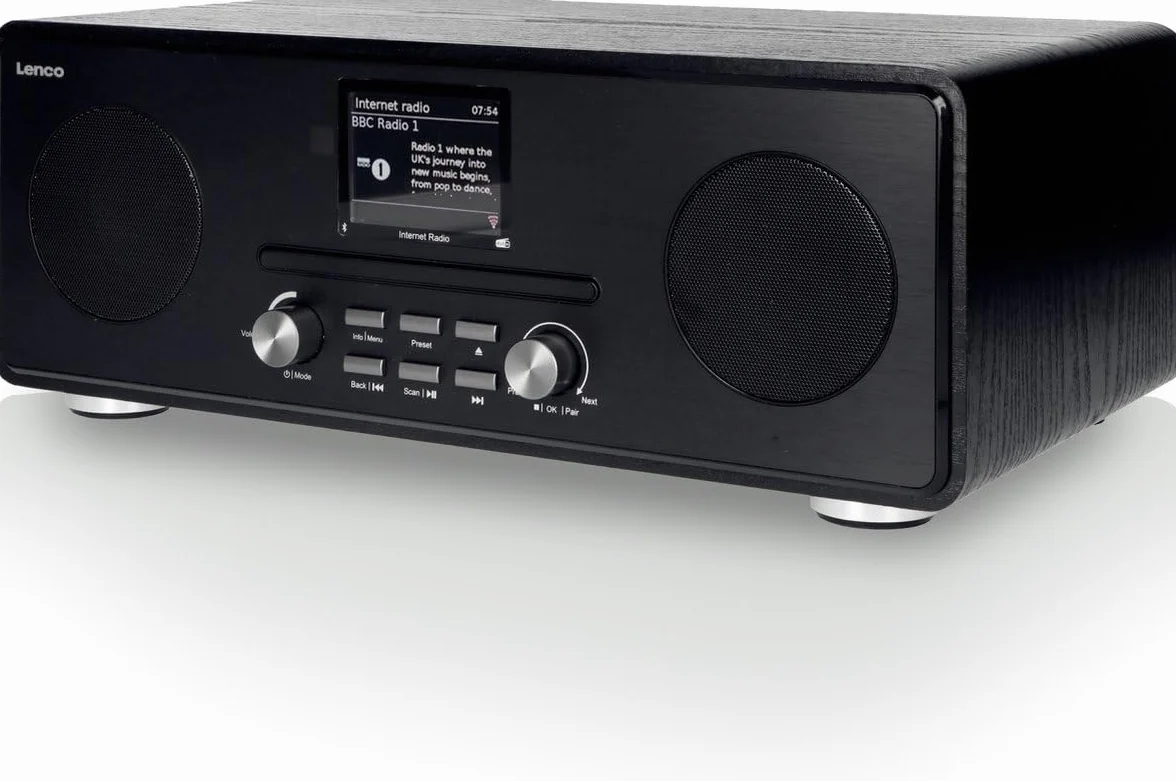 Lenco DIR 260 Internet Radio Wi-Fi Bluetooth DAB+ FM CD AUX 2x10W RMS Nero