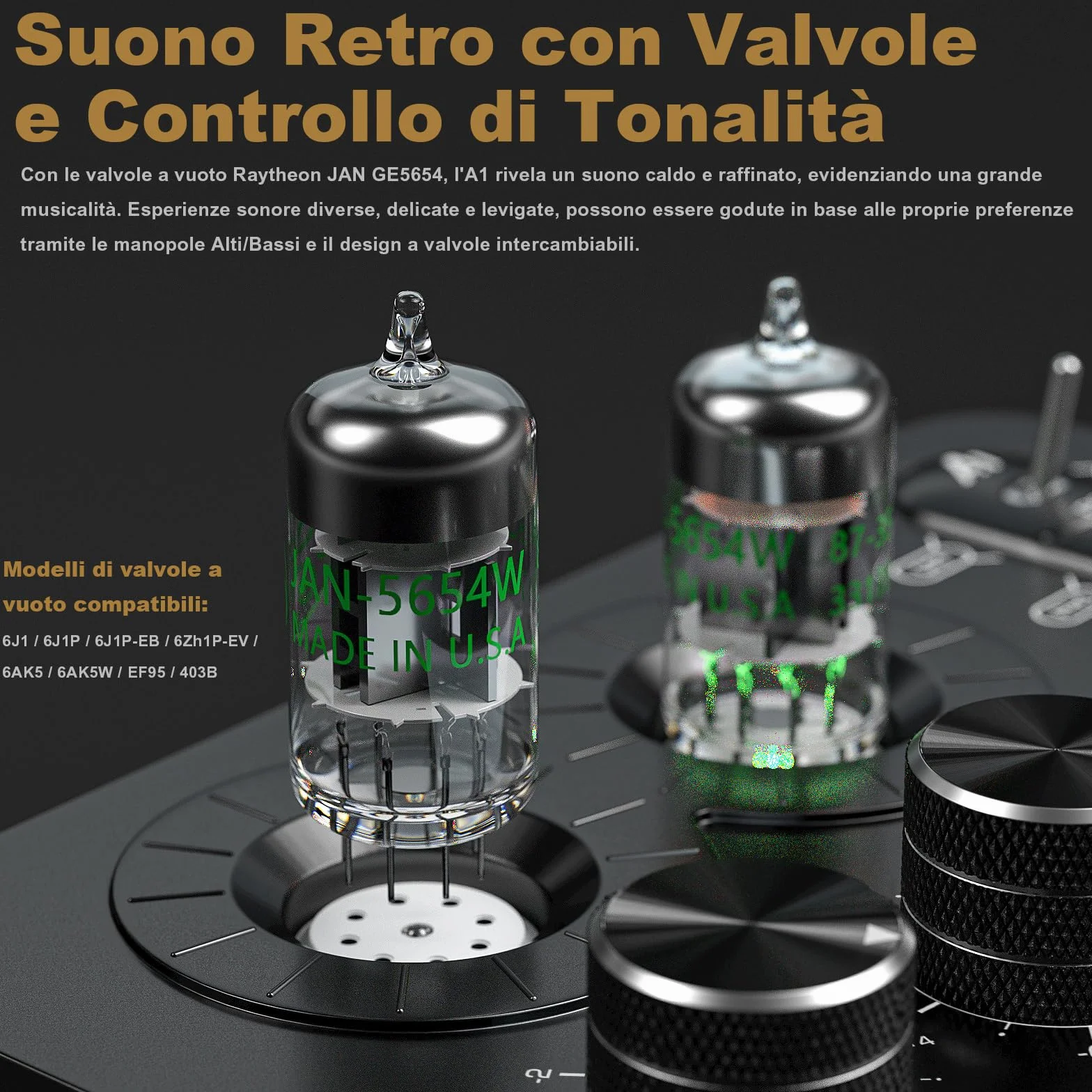 A1 Preamplificatore per Tubi Phono: Preamplificatore Audio Hi-Fi, Amplificatore per Cuffie, Giradischi MM