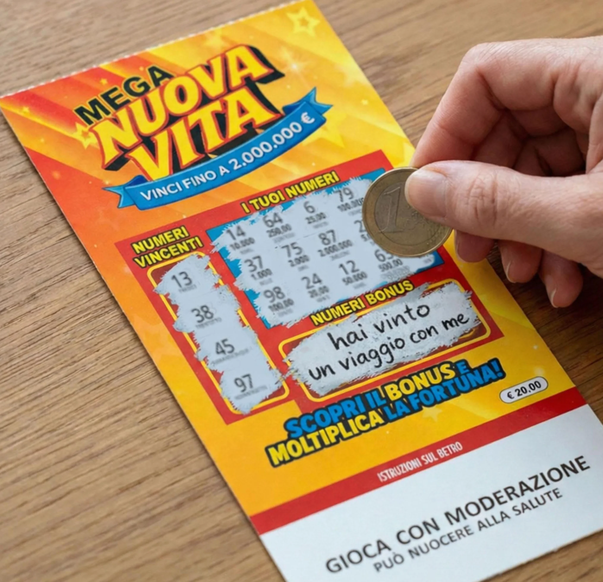 GHIBLI Biglietto Gratta e Vinci Personalizzato con Messaggio Scritto a Mano + Etichette, Idea Regalo Compleanno Anniversario San Valentino